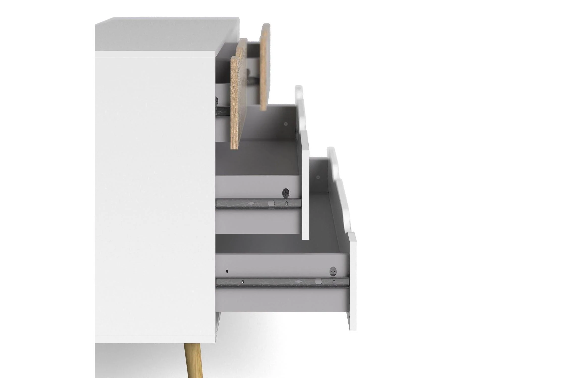 Oslo Chest Of 4 Drawers In White And Oak - Image 8