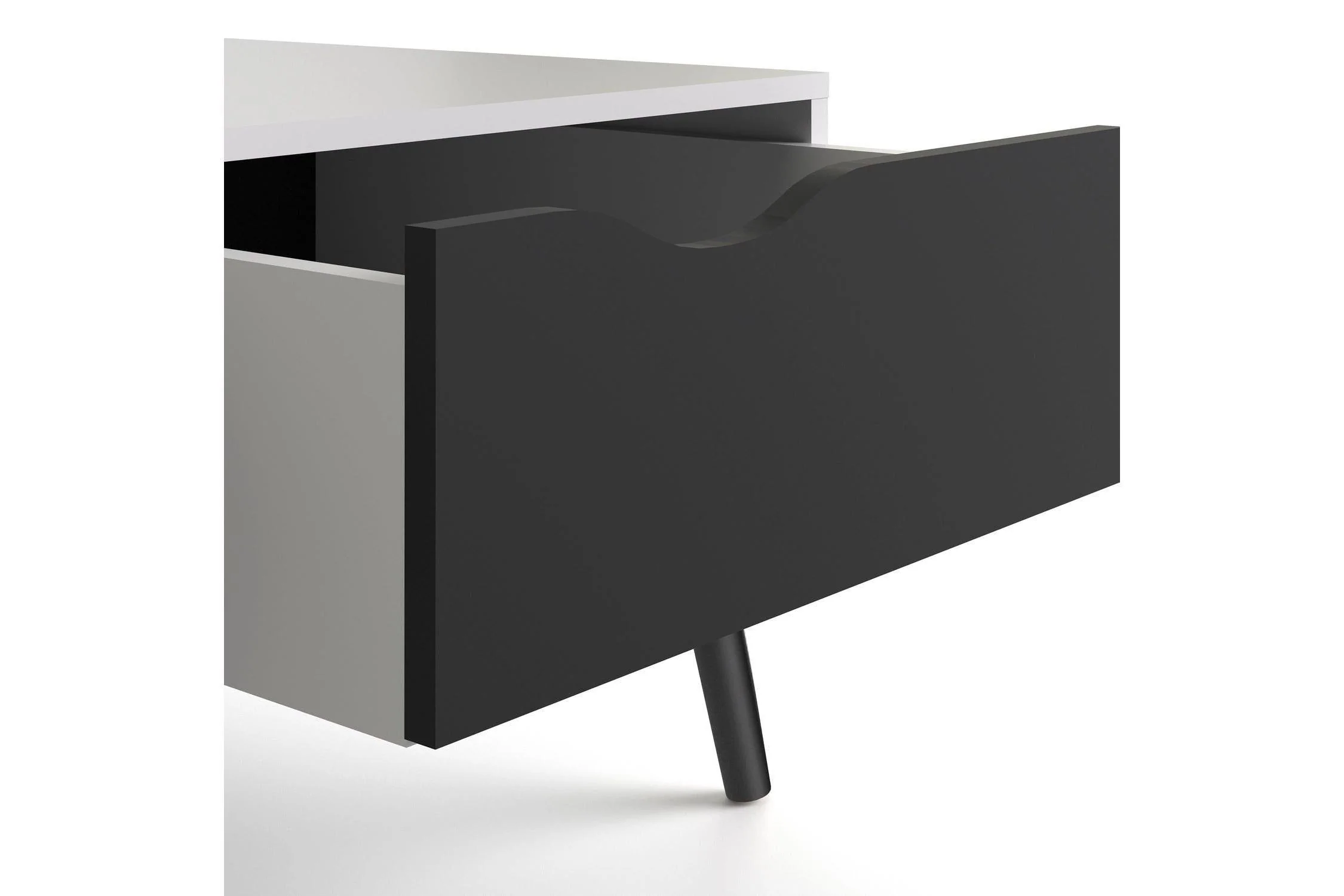 Oslo Coffee Table 1 Drawer 1 Shelf In White And Black Matt - Image 8