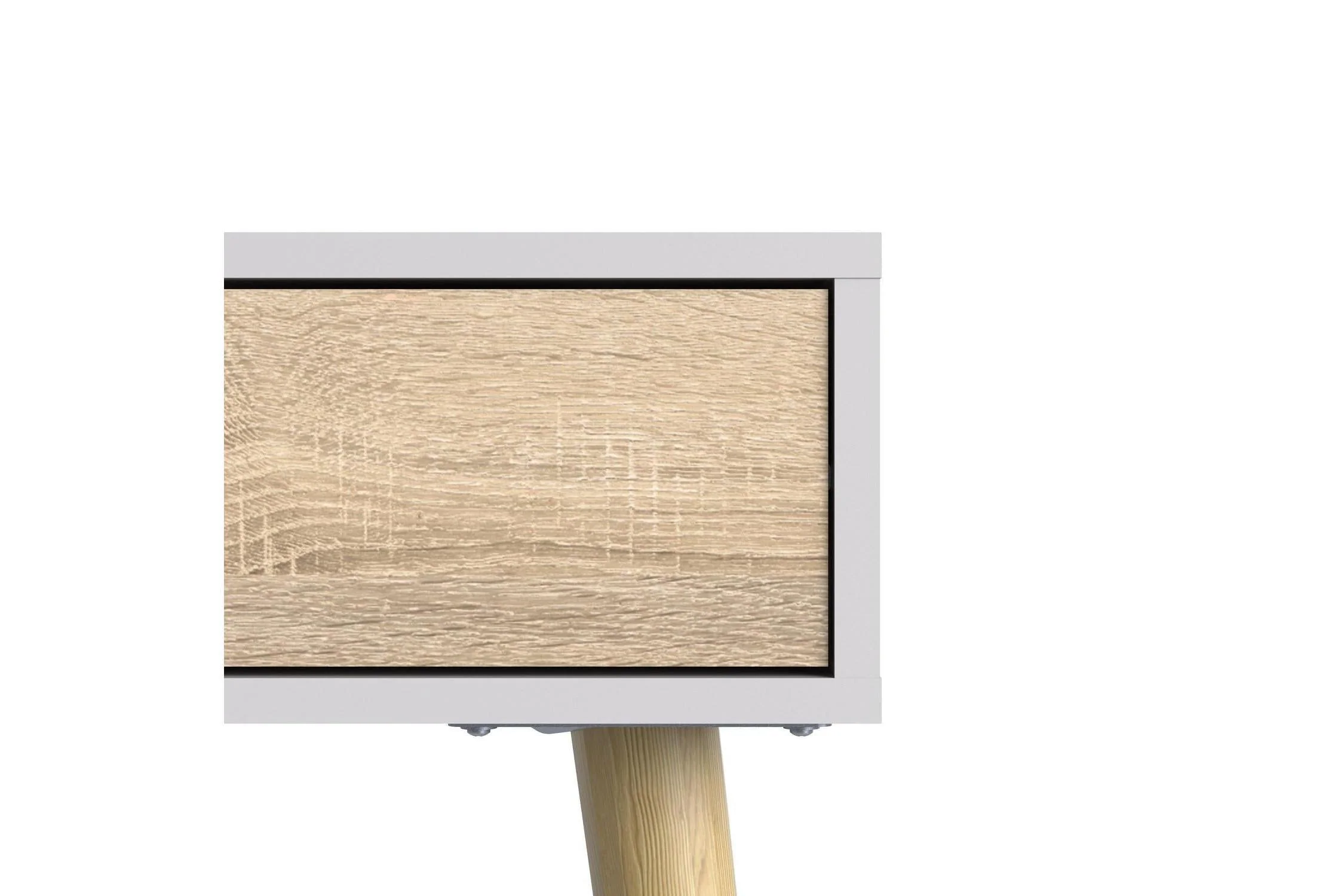 Oslo Console Table 1 Drawer 1 Shelf In White And Oak - Image 6