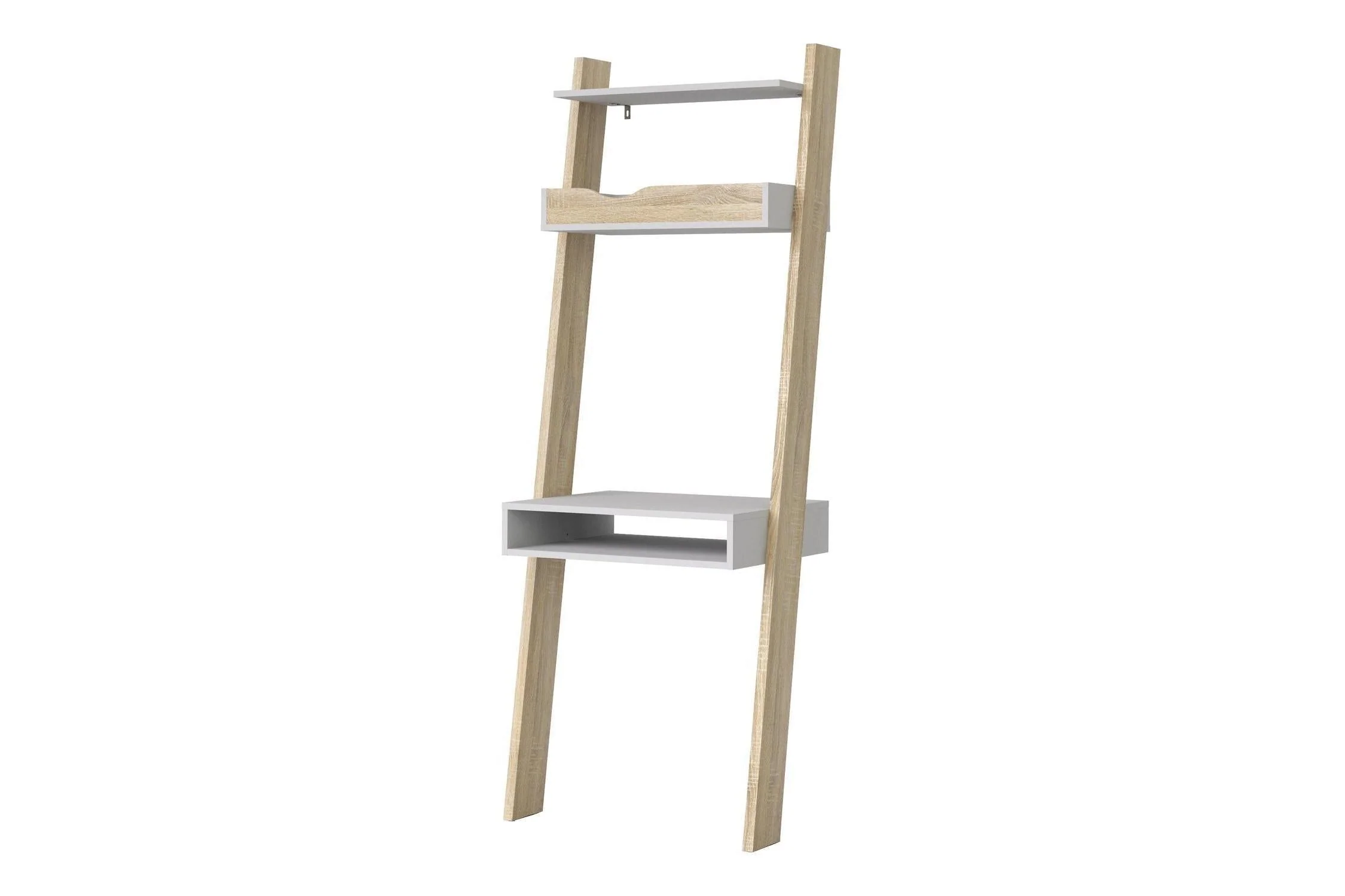 Oslo Leaning Desk In White And Oak - Image 3