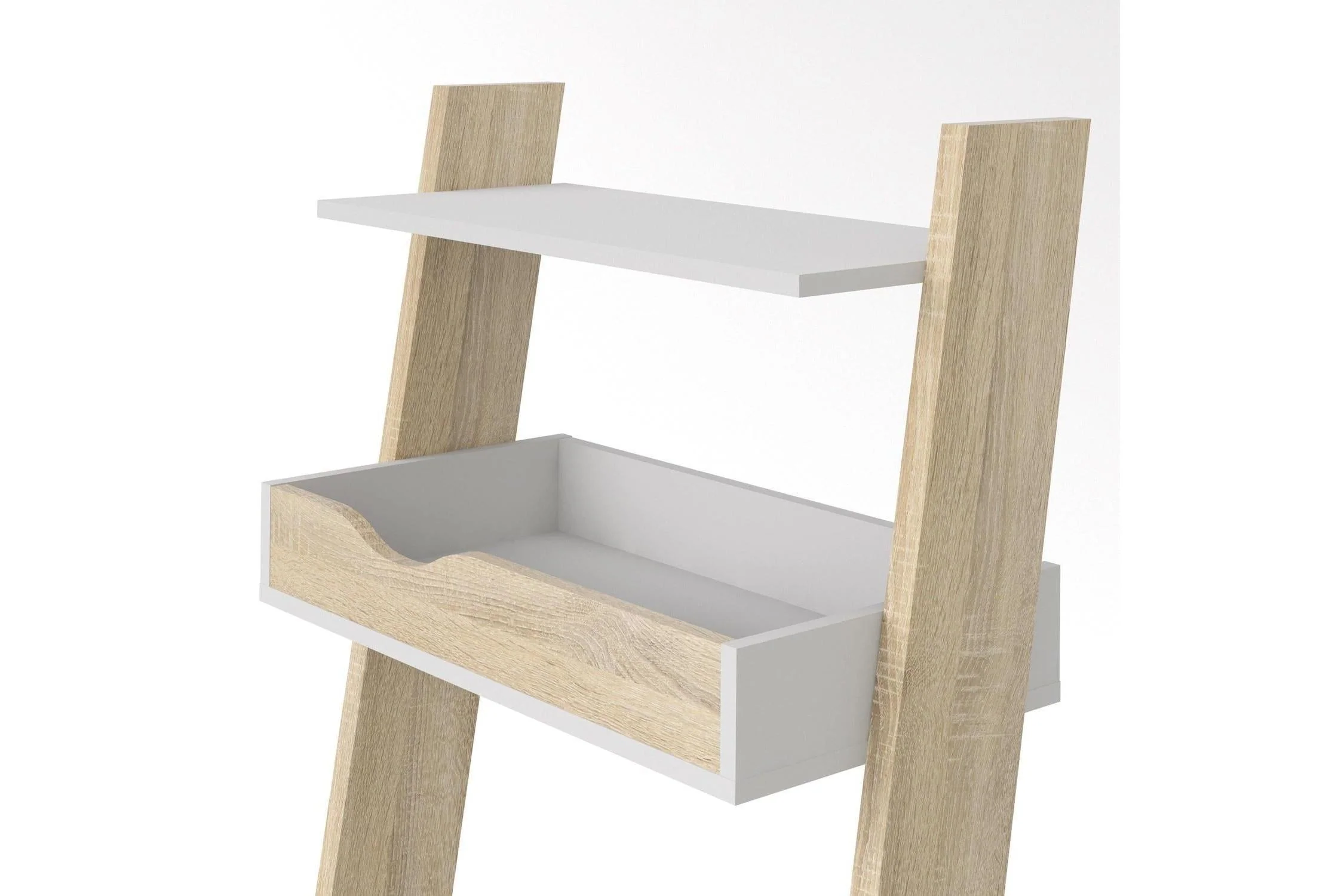 Oslo Leaning Desk In White And Oak - Image 6