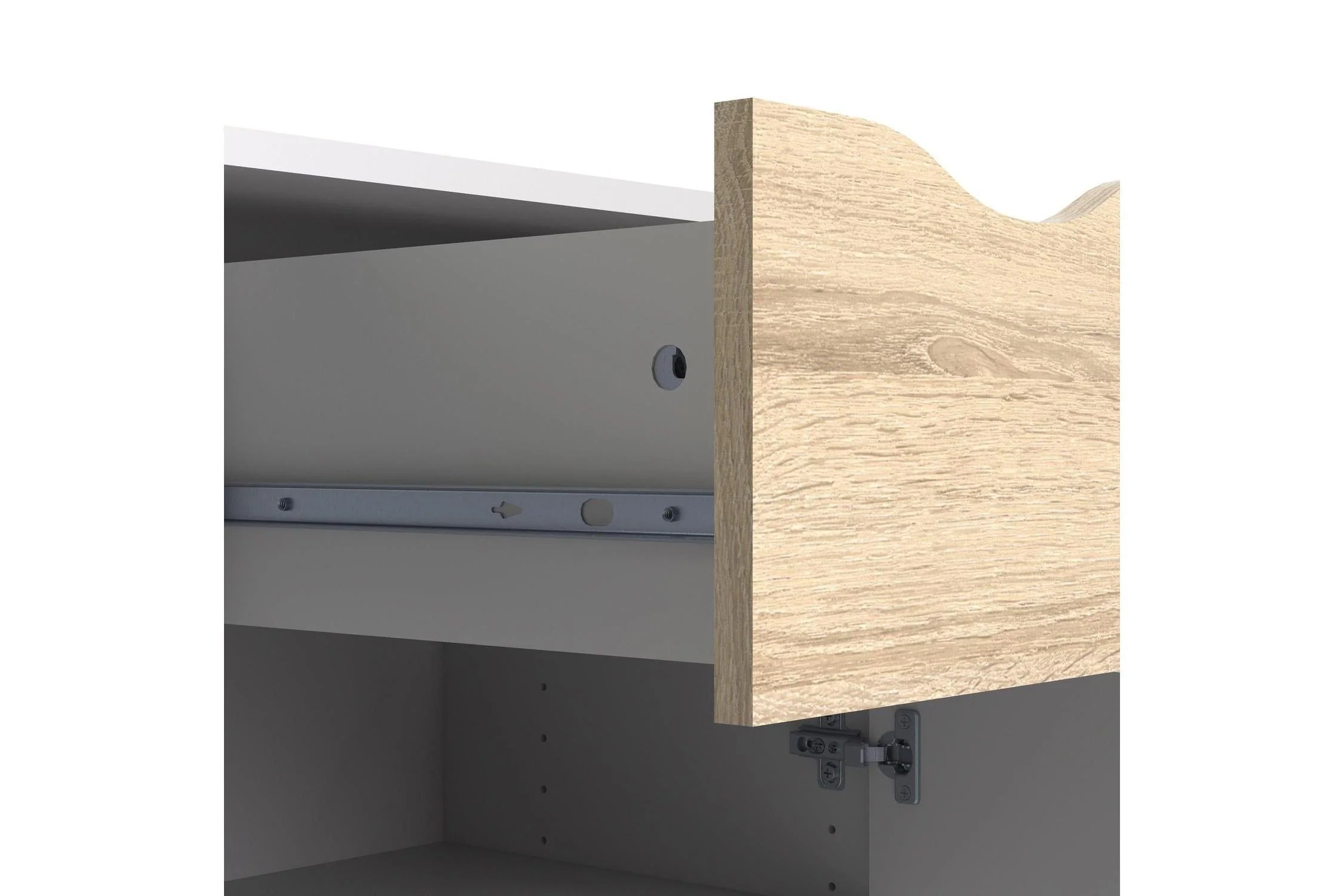 Oslo Sideboard Small 1 Drawer 2 Doors In White And Oak - Image 10