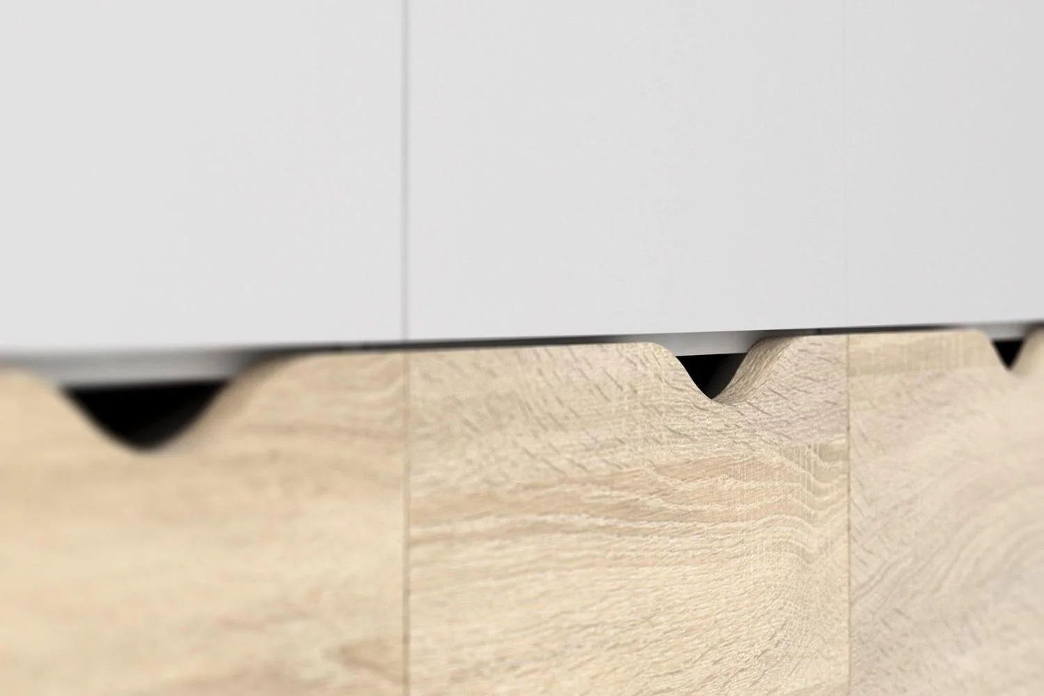 Oslo Wardrobe 3 Doors 3 Drawers In White And Oak - Image 6