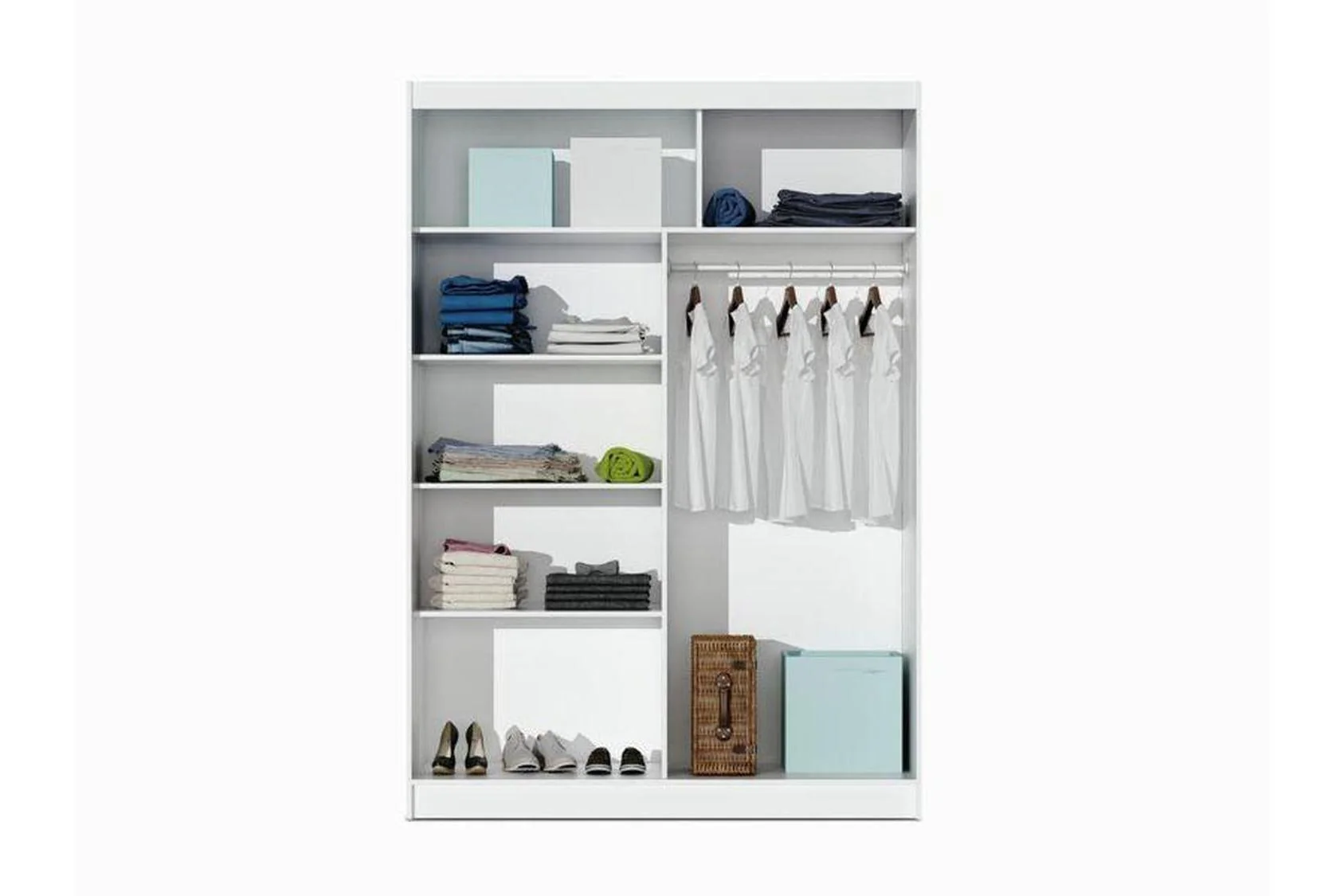 Paris 150 White Sliding Wardrobe With Mirror - Image 2