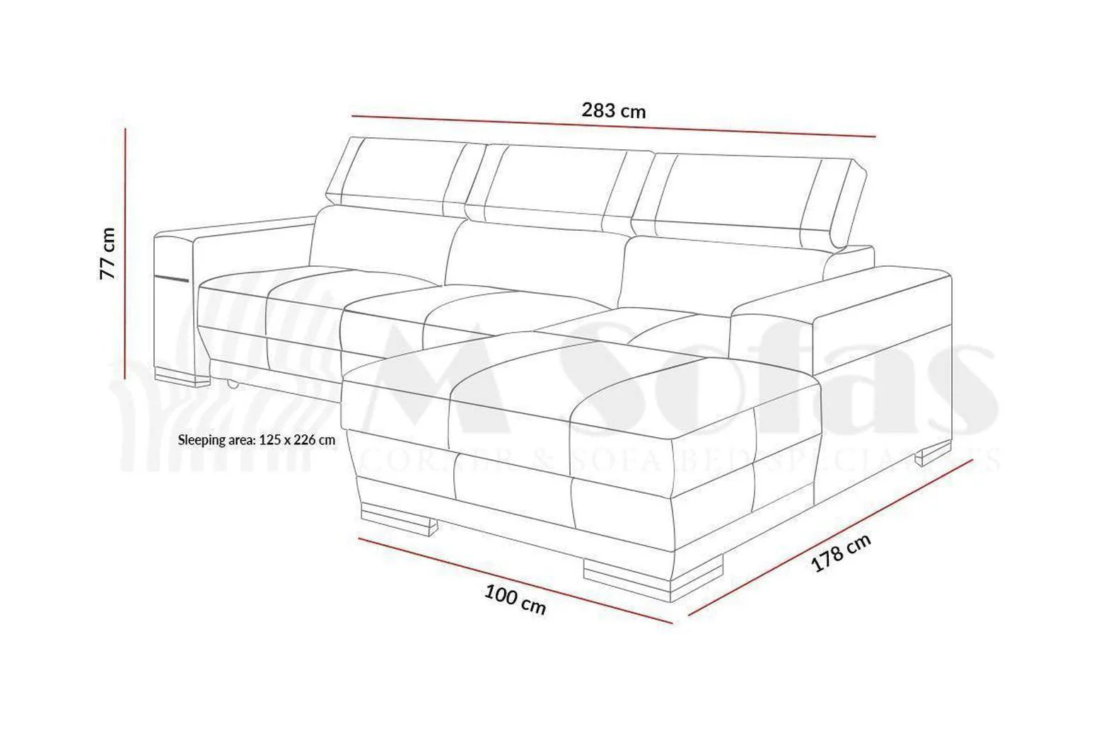 Paris Ii Corner Sofa Bed With Storage - Image 5