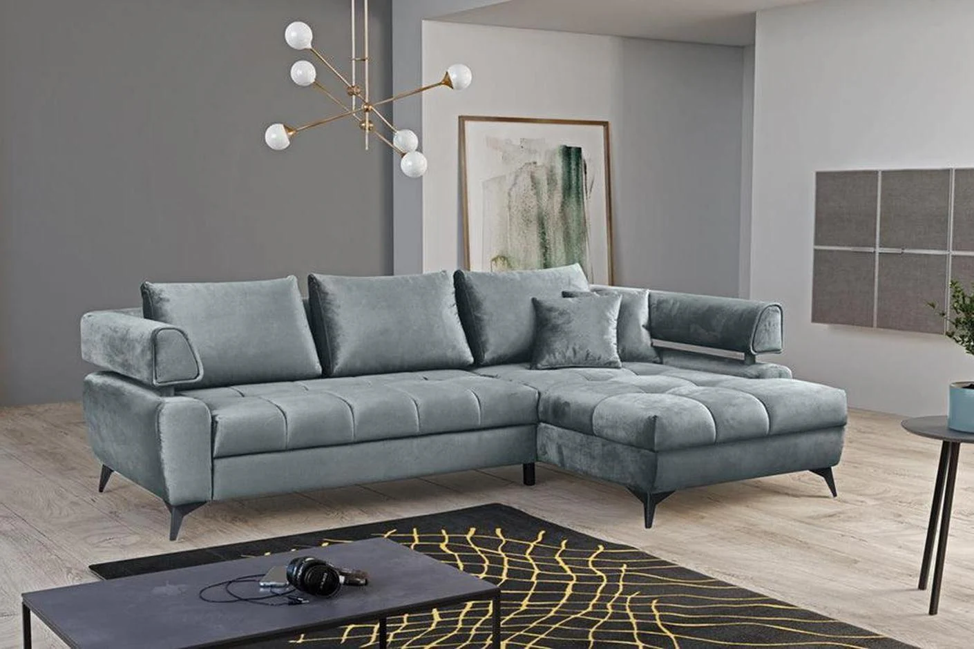 Paros I Corner Sofa Bed With Storage