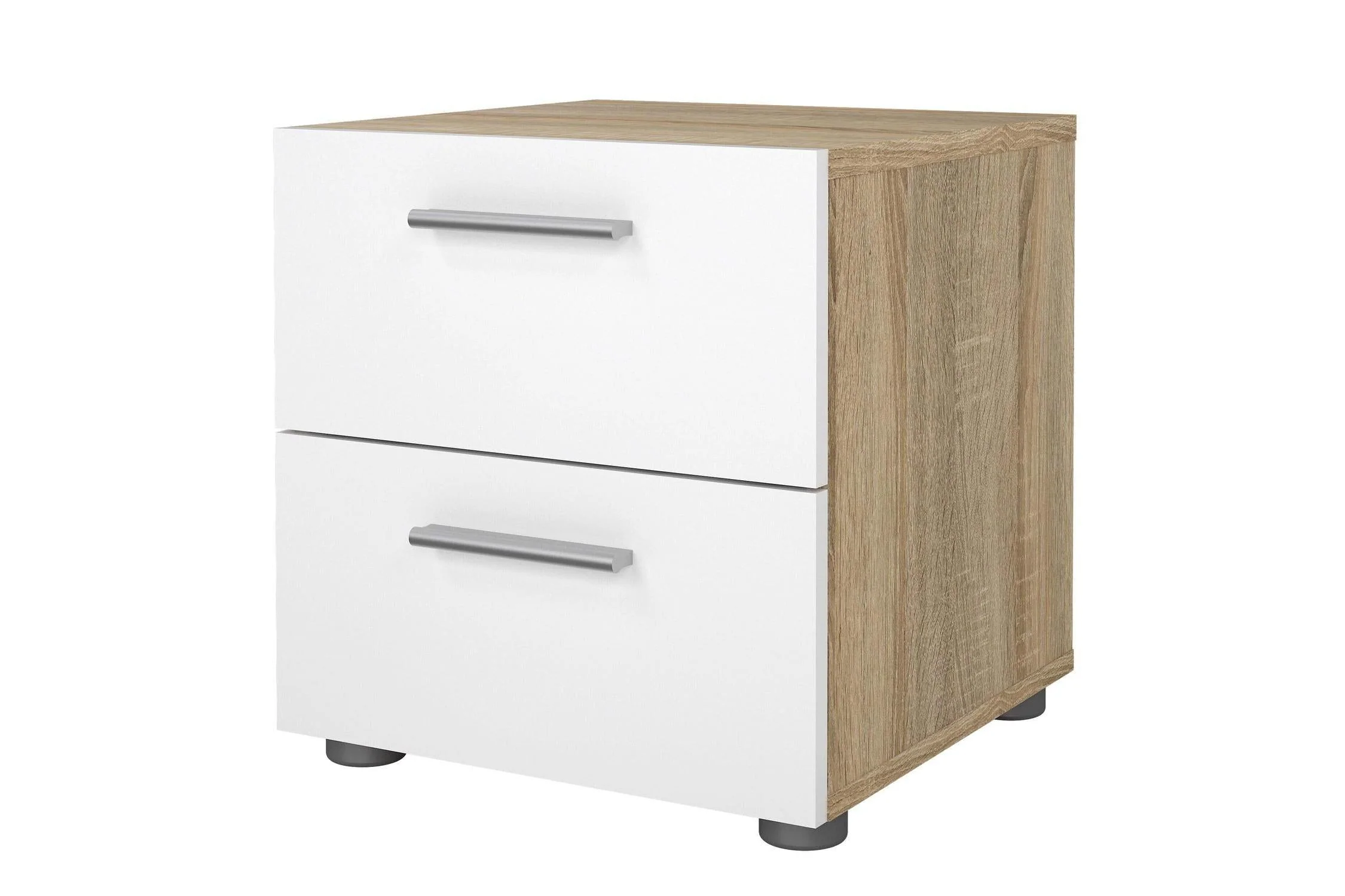 Pepe Bedside 2 Drawers In Oak With White High Gloss - Image 3