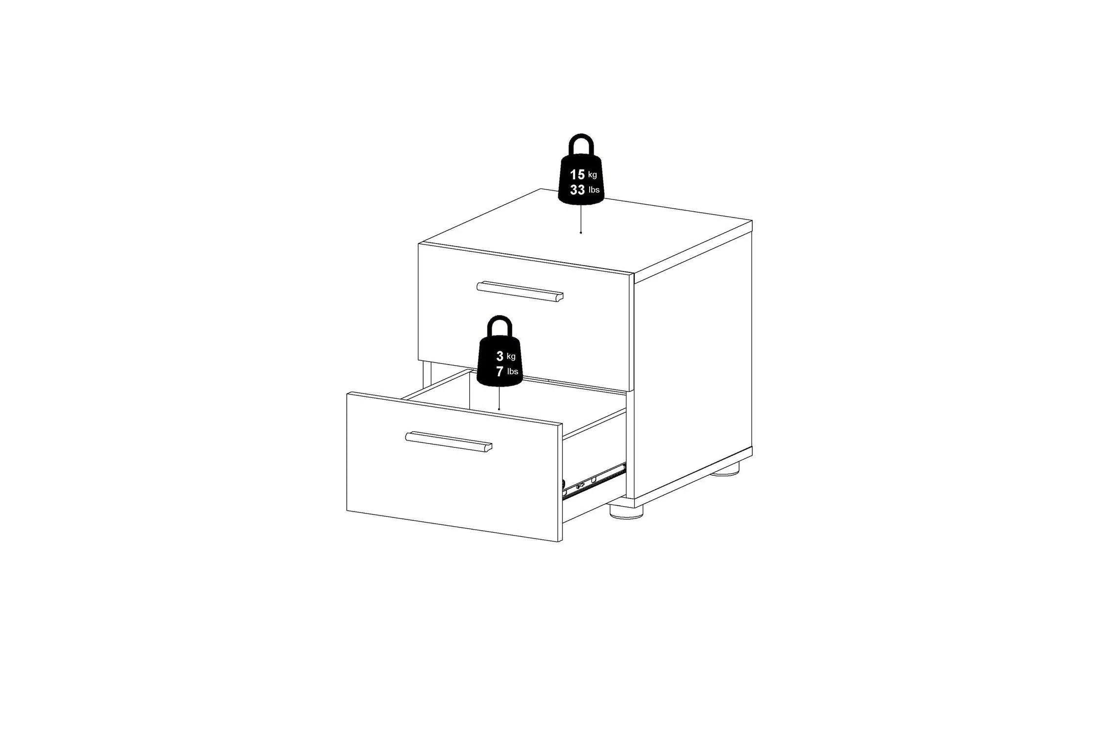 Pepe Bedside 2 Drawers In White - Image 11