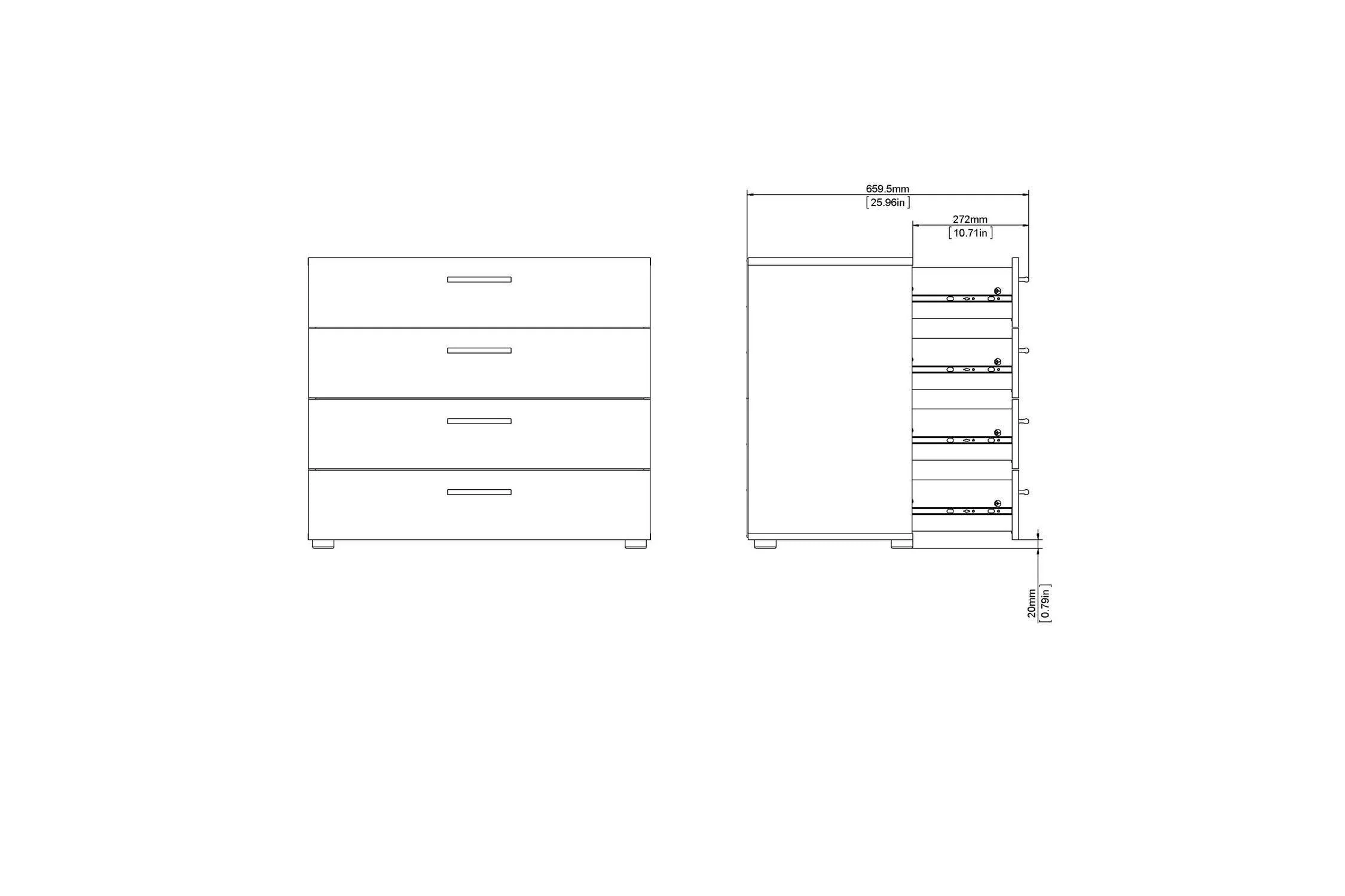 Pepe Chest Of 4 Drawers In Oak With White High Gloss - Image 11