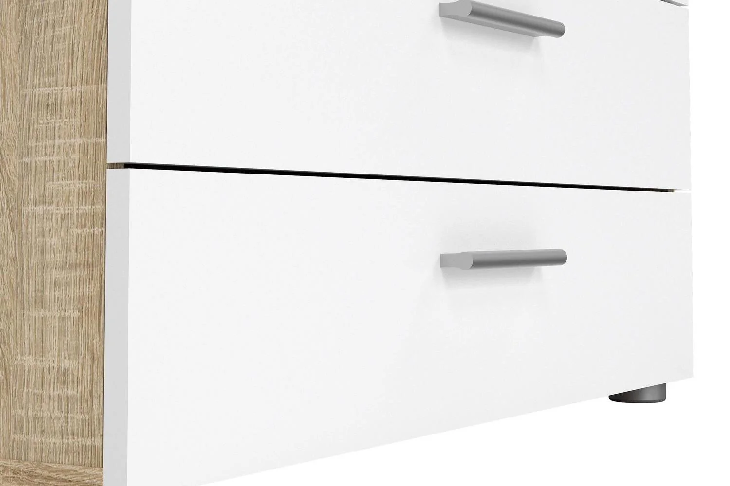 Pepe Chest Of 4 Drawers In Oak With White High Gloss - Image 9