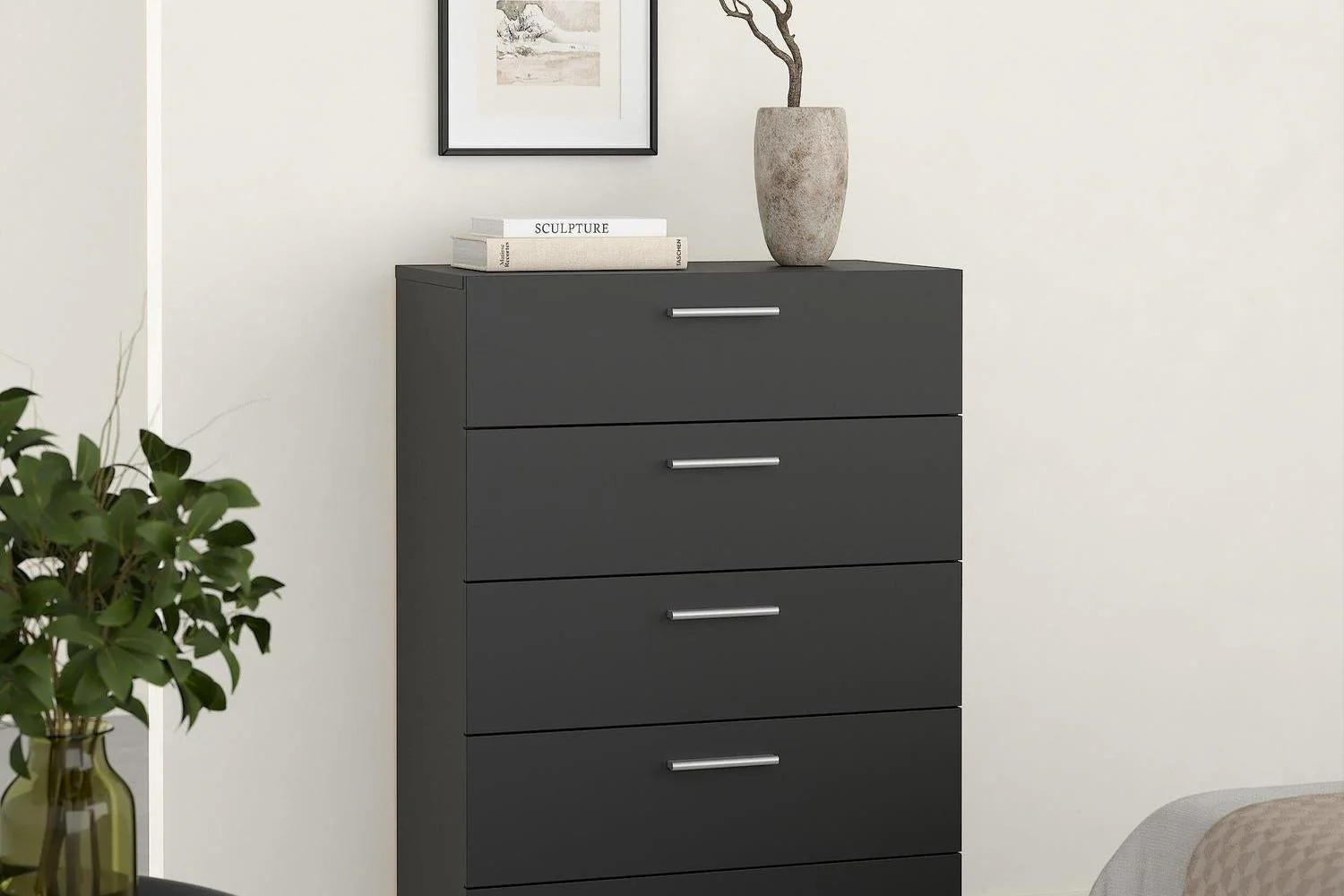 Pepe Chest Of 5 Drawers In Black - Image 5