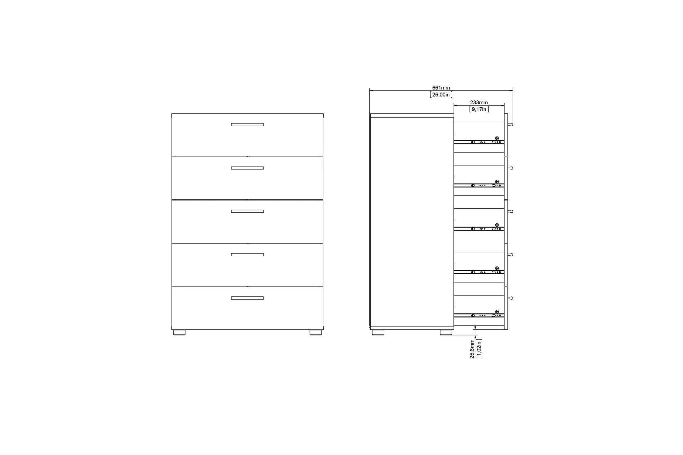 Pepe Chest Of 5 Drawers In Black - Image 9