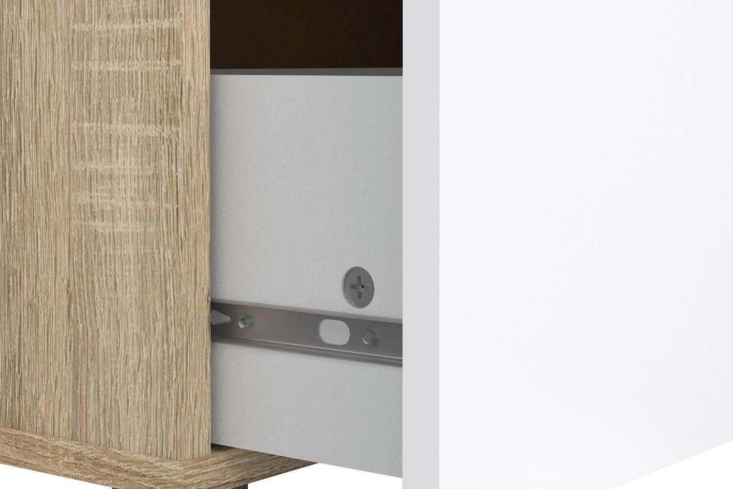 Pepe Chest Of 5 Drawers In Oak With White High Gloss - Image 7