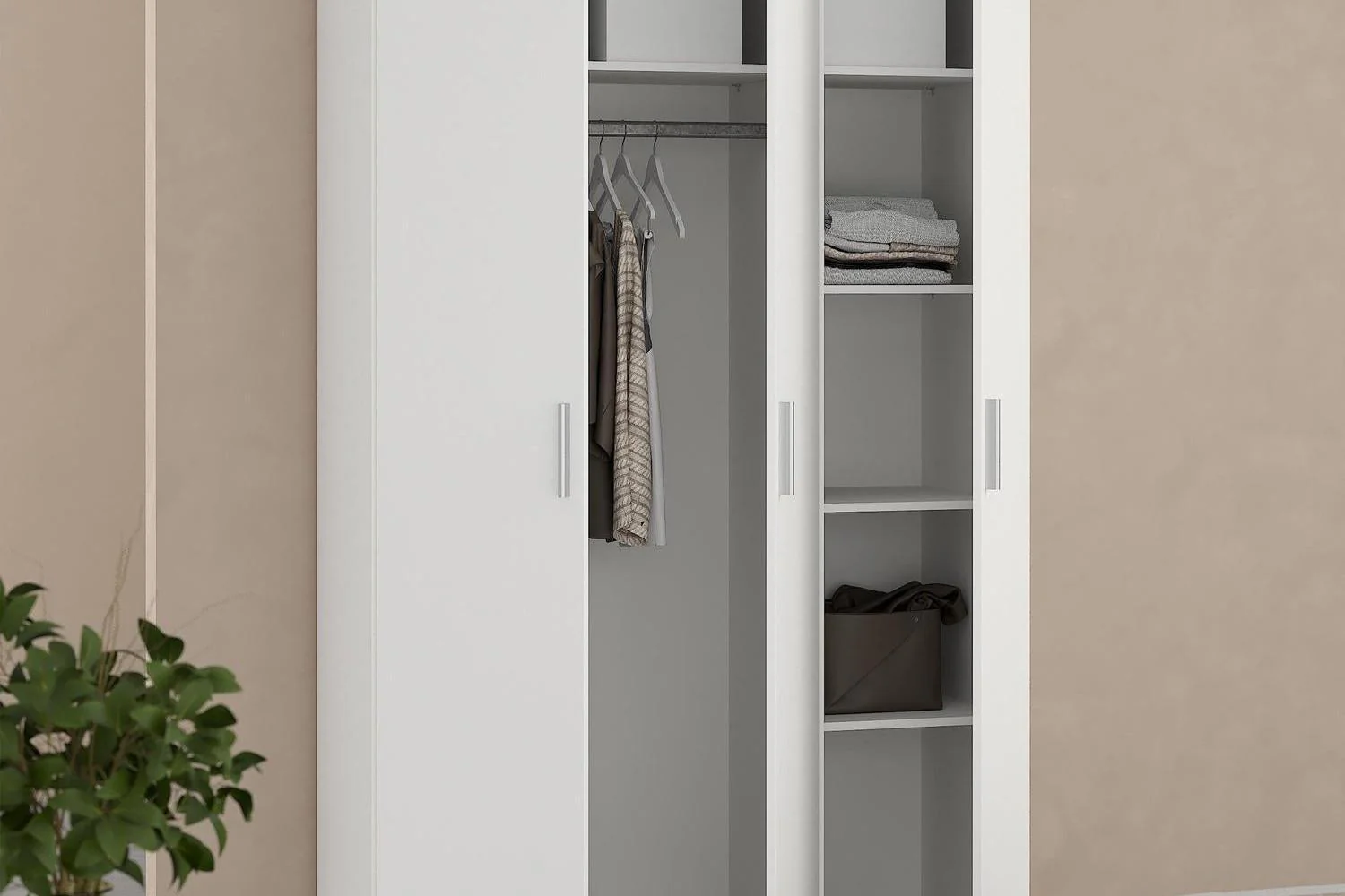 Pepe Wardrobe With 3 Doors In White - Image 7