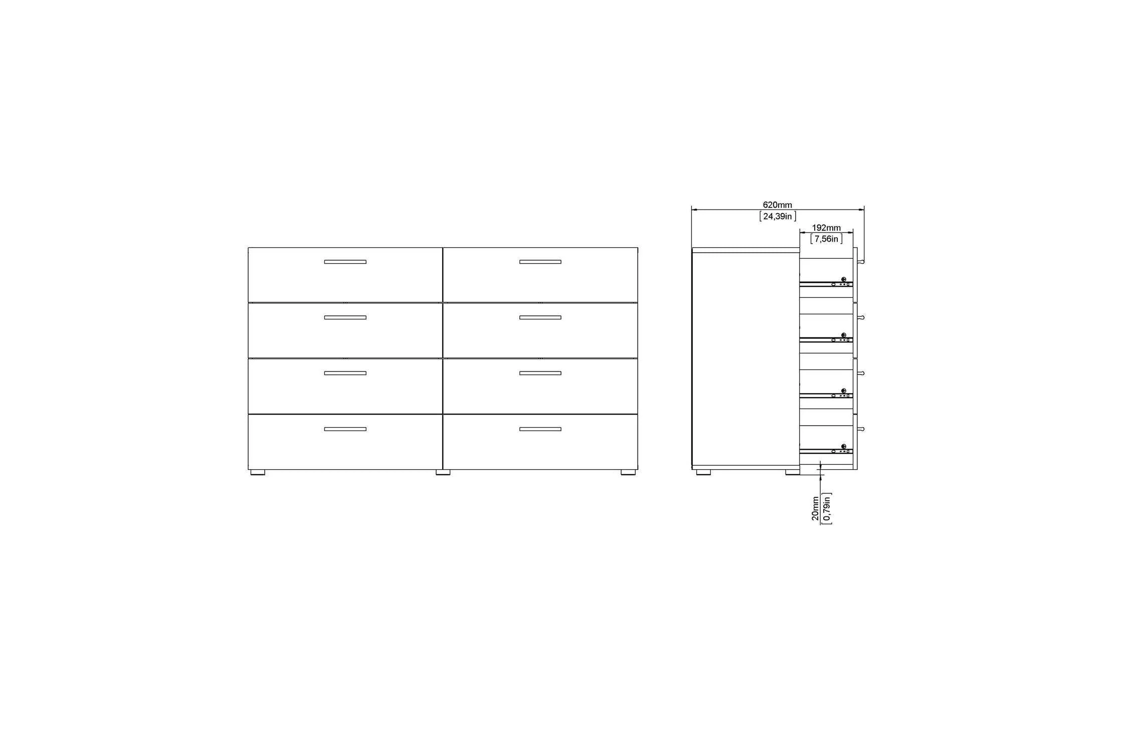 Pepe Wide Chest Of 8 Drawers In Black - Image 12