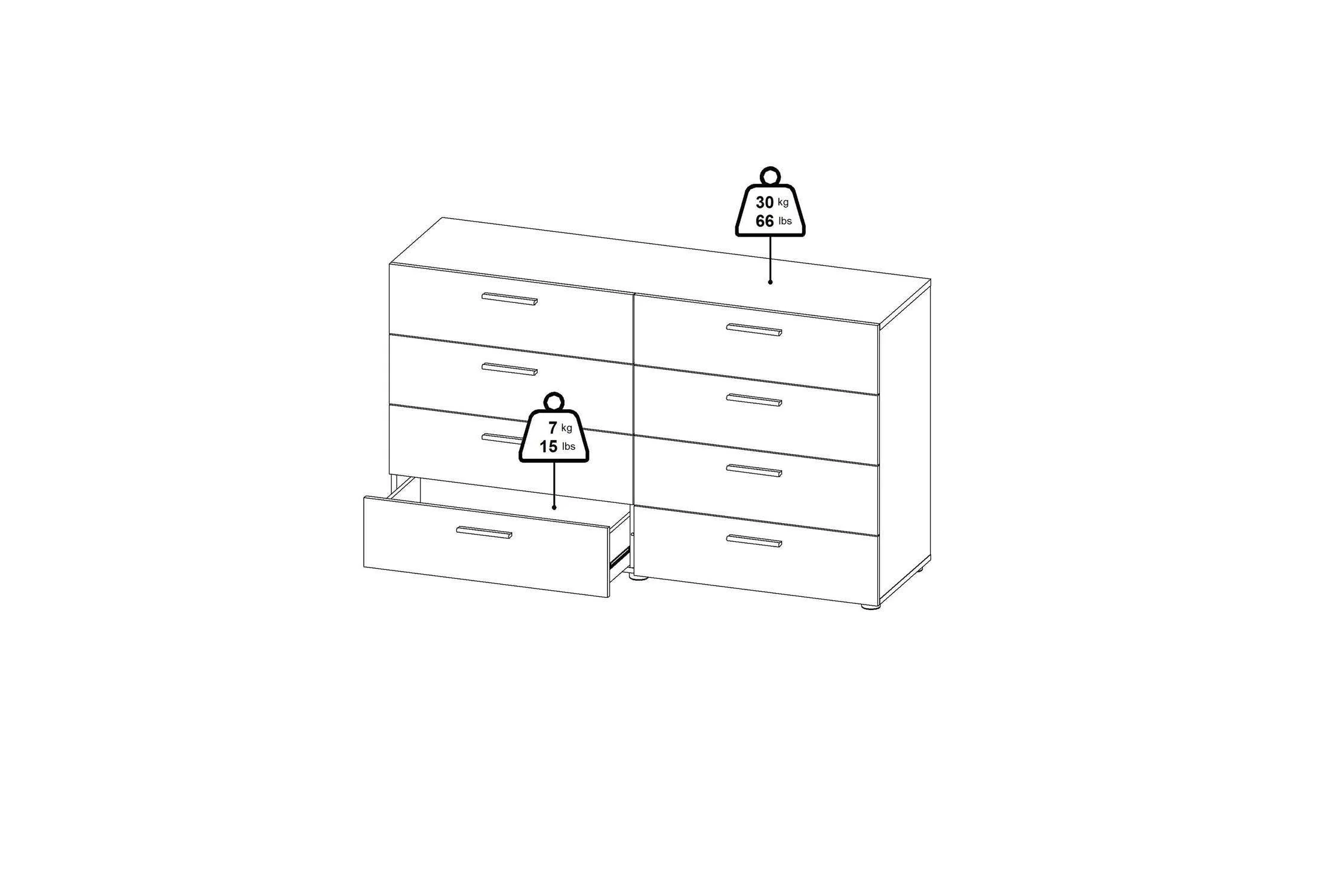 Pepe Wide Chest Of 8 Drawers In Black - Image 13