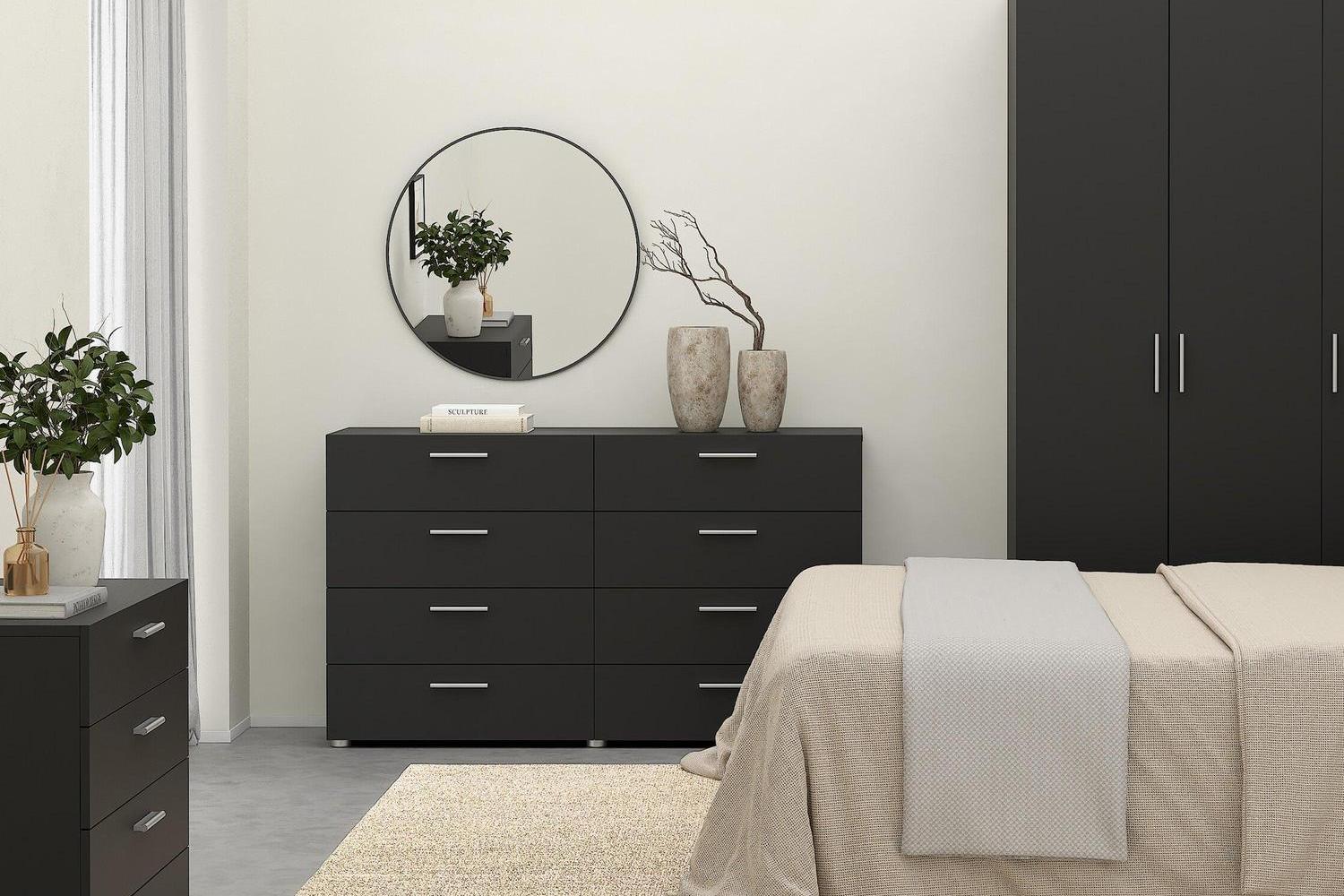 Pepe Wide Chest Of 8 Drawers In Black - Image 7