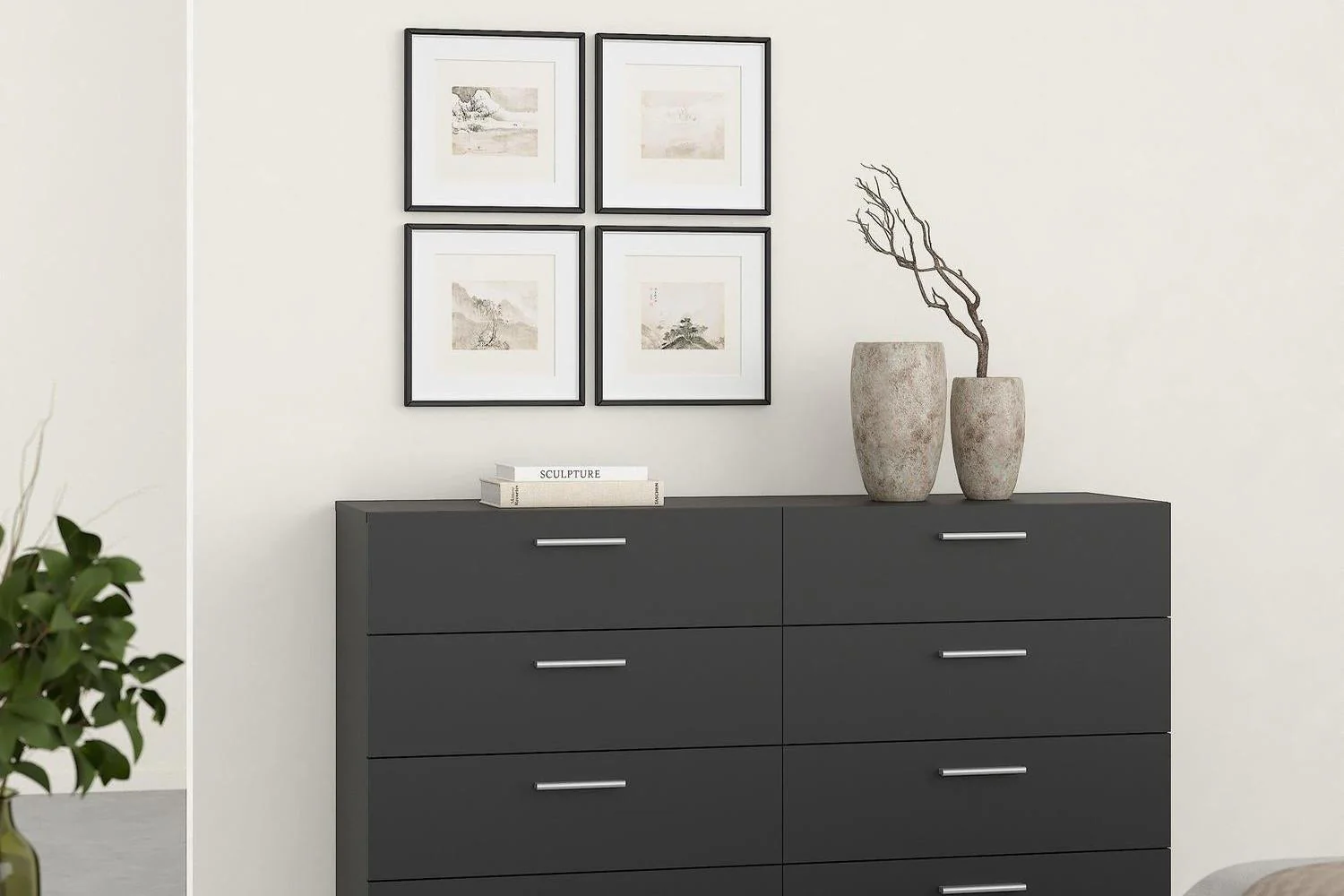 Pepe Wide Chest Of 8 Drawers In Black - Image 8
