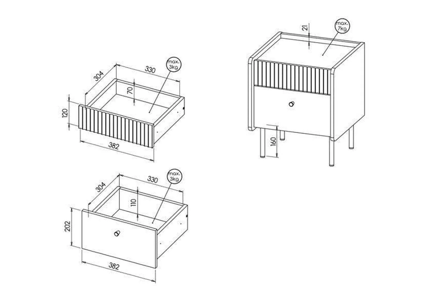 Prestigo Bedside Table - Image 2