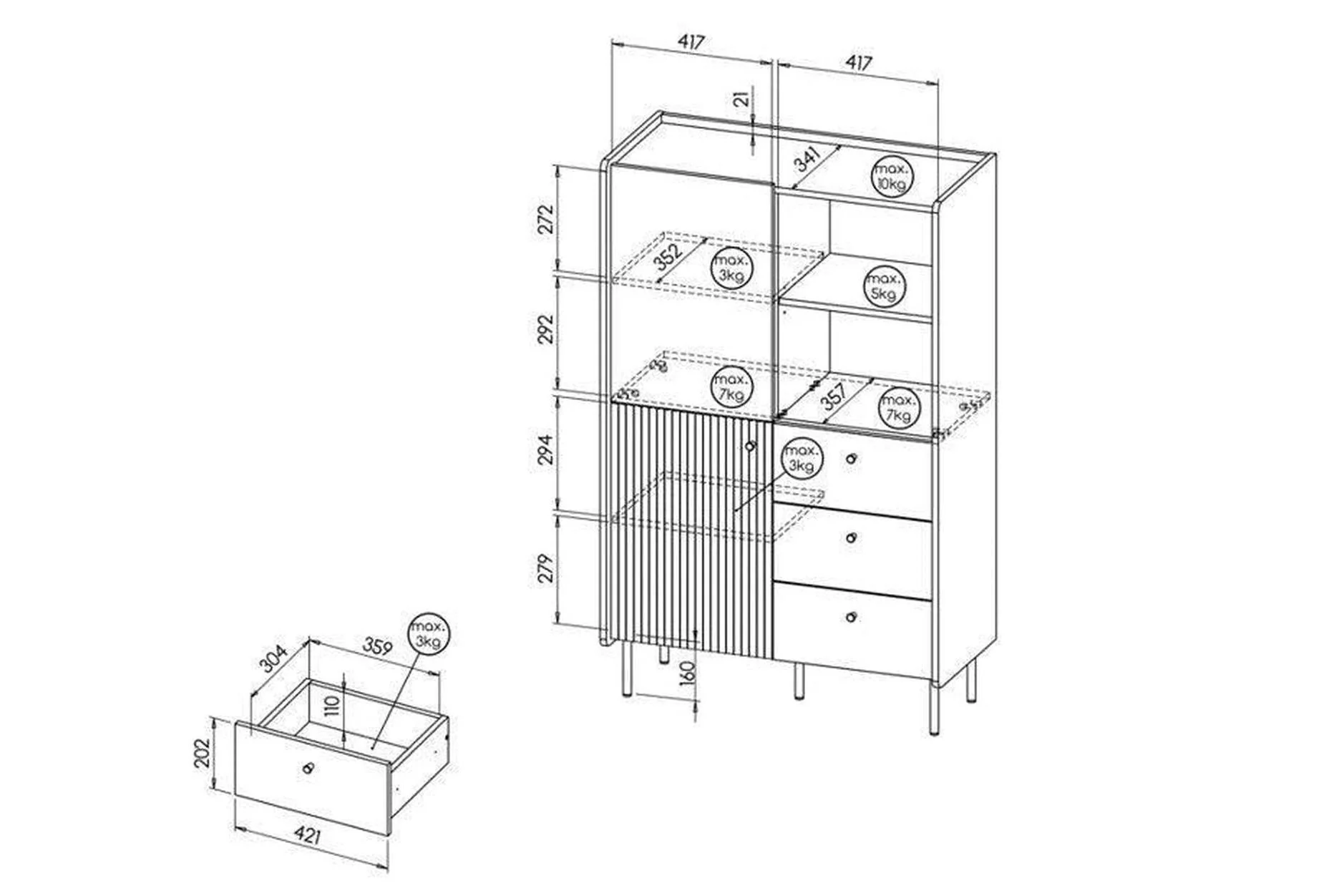 Prestigo Highboard Cabinet - Image 3