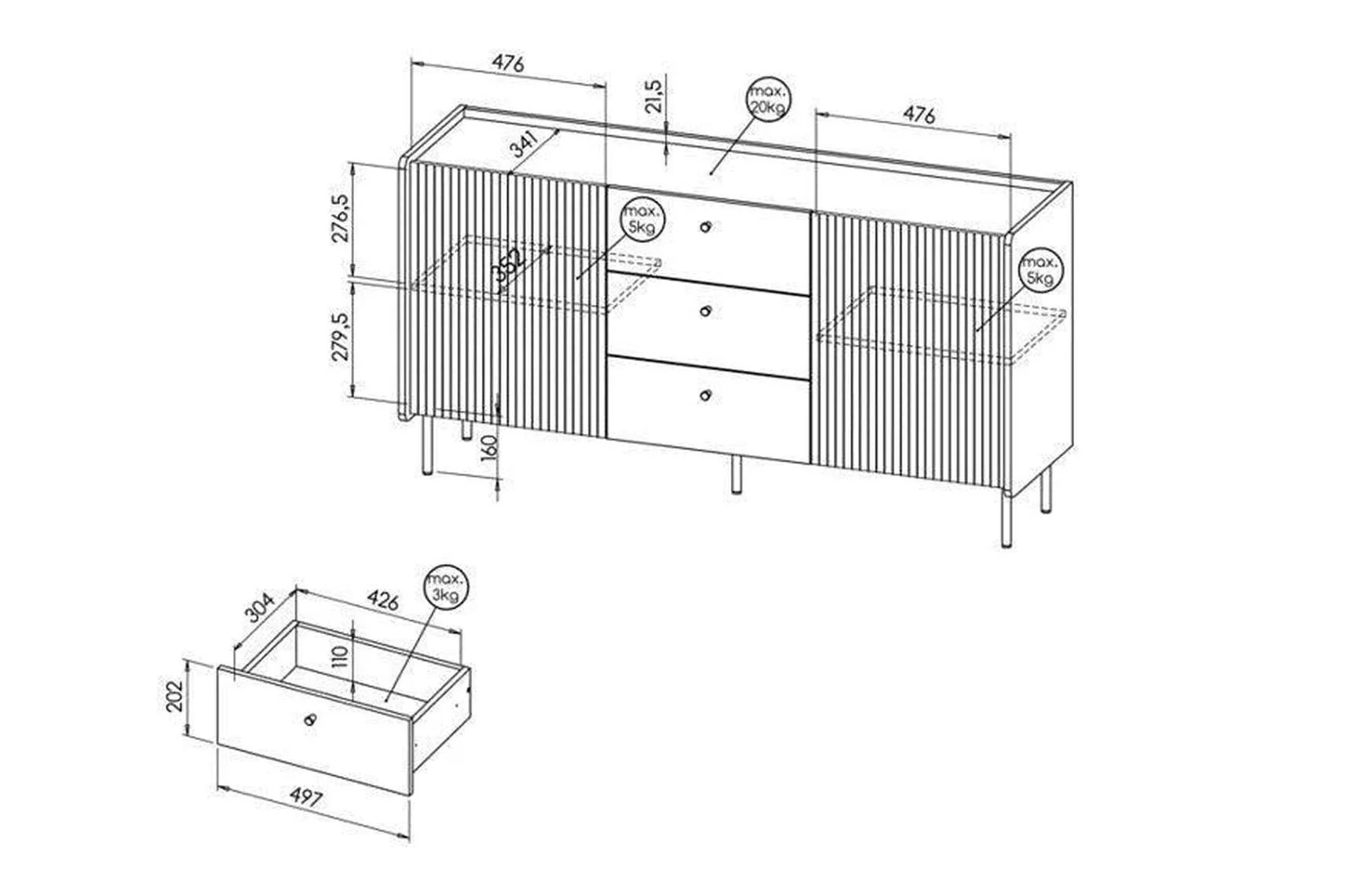 Prestigo Sideboard 150 - Image 3