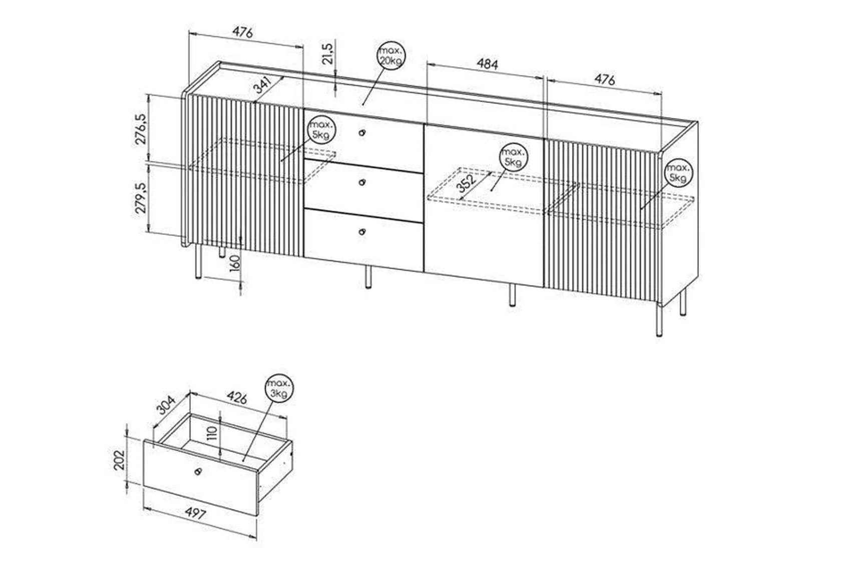 Prestigo Sideboard 200 - Image 3
