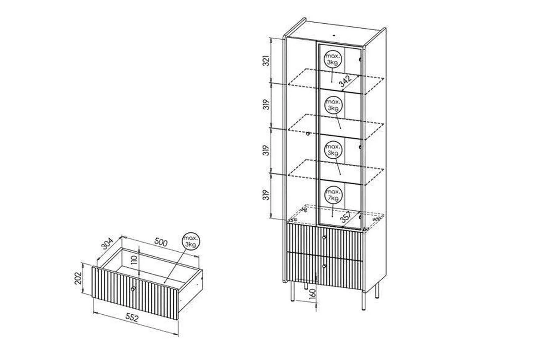 Prestigo Tall Display Cabinet - Image 3