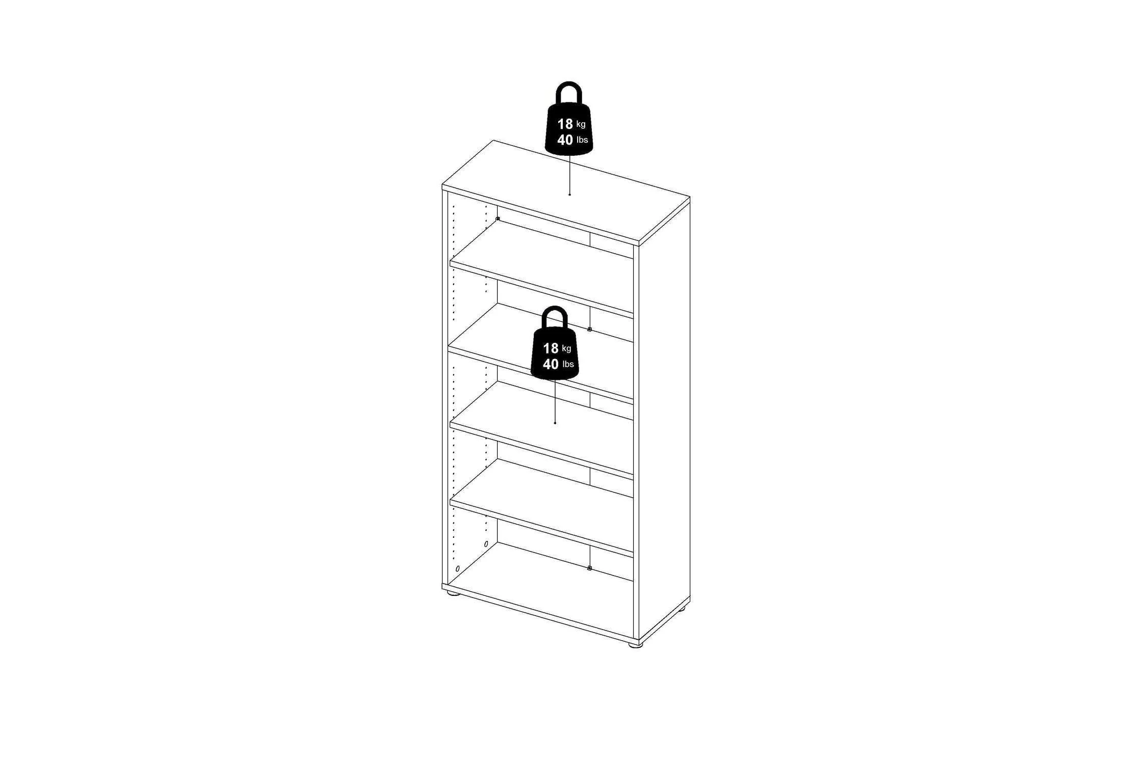 Prima Bookcase 2 Shelves With 2 Drawers 2 Doors In White - Image 12