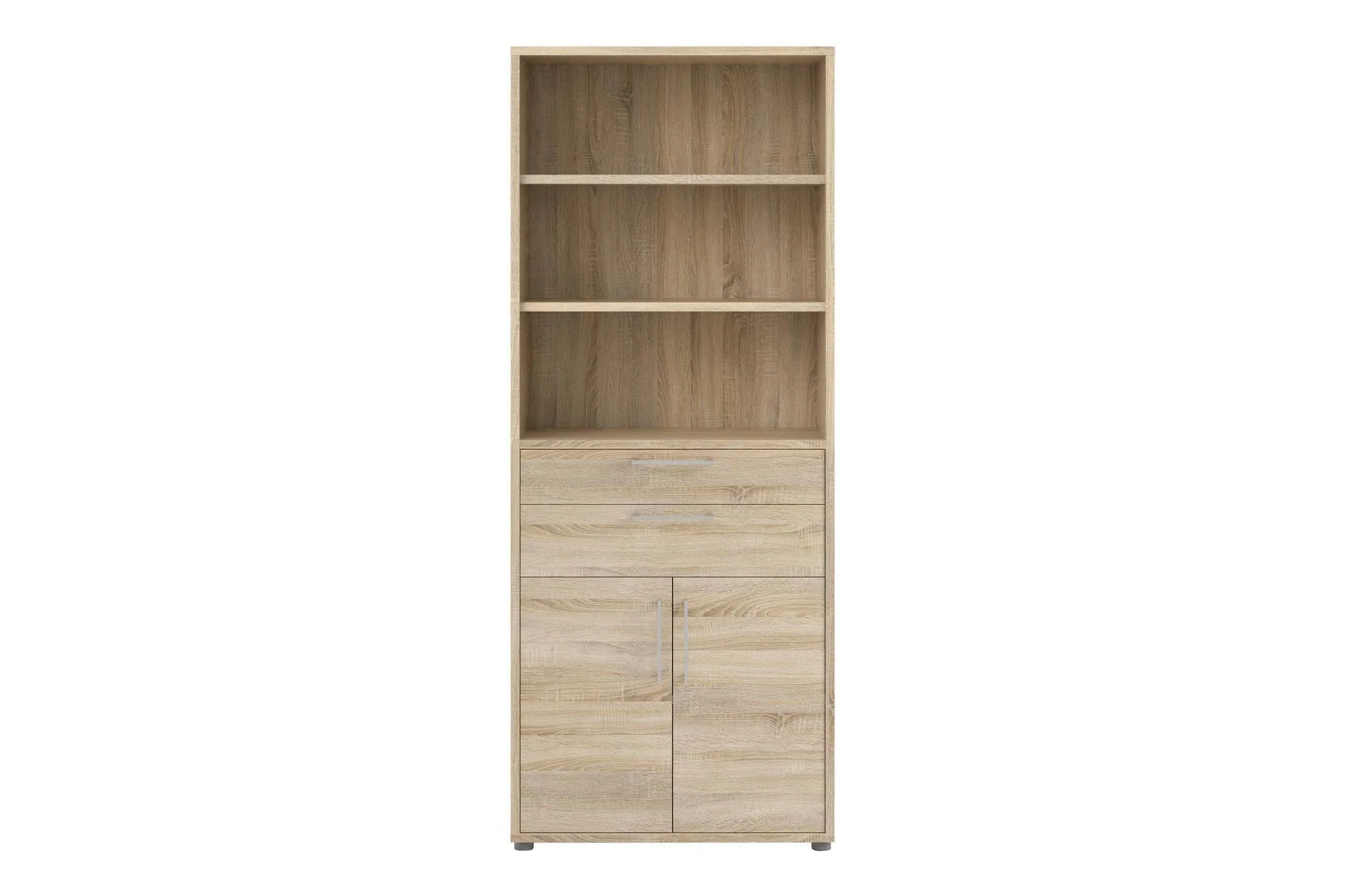 Prima Bookcase 3 Shelves With 2 Drawers 2 Doors In Oak - Image 2