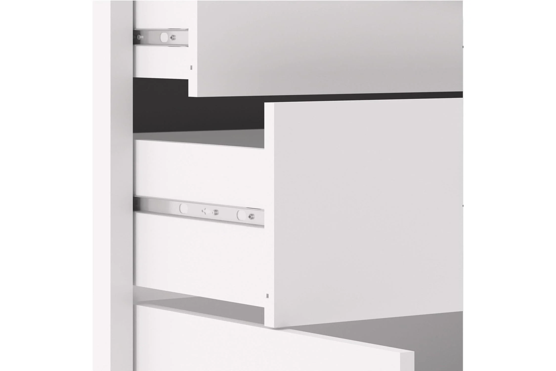 Prima Bookcase 3 Shelves With 2 Drawers 2 Doors In White - Image 8
