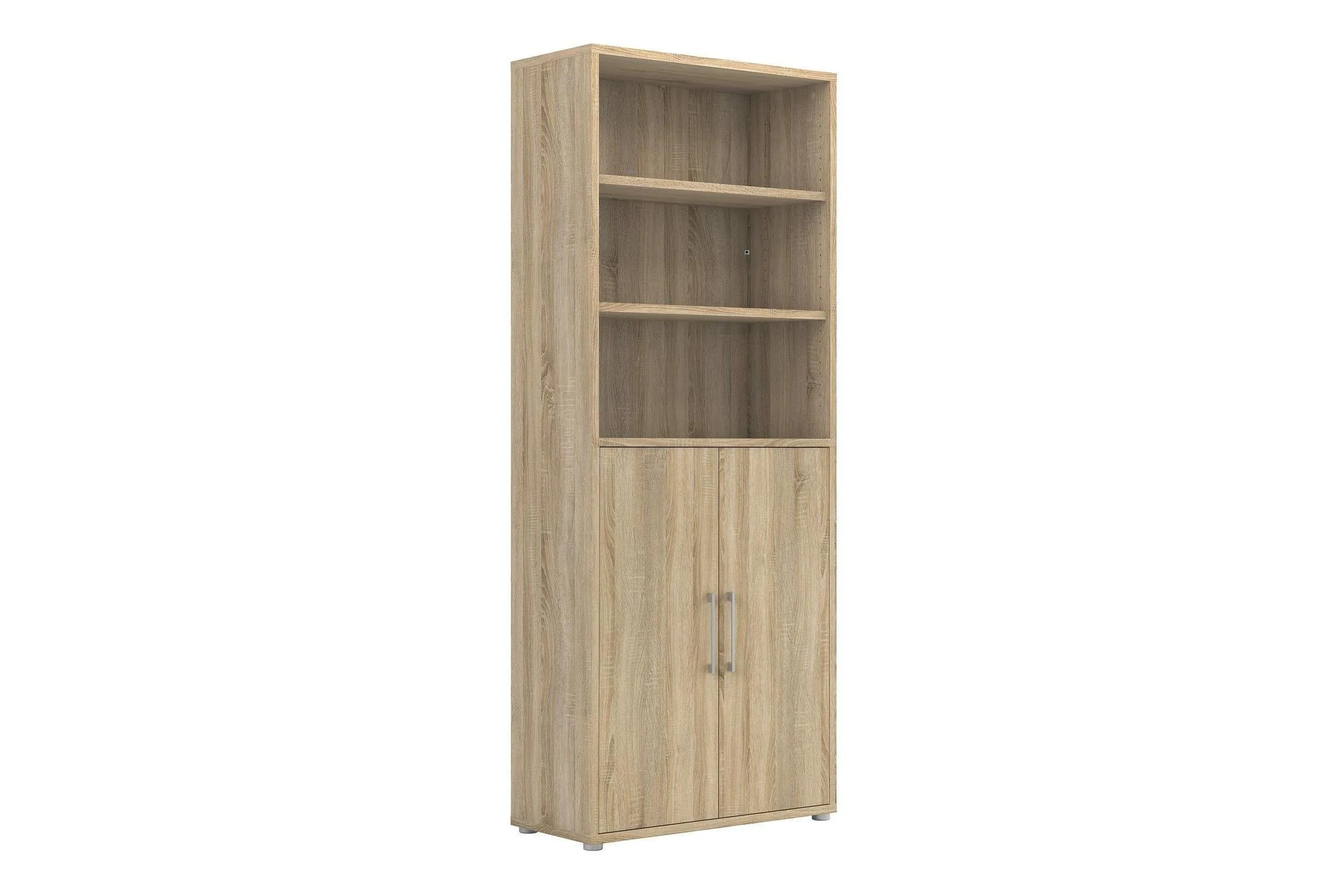 Prima Bookcase 4 Shelves With 2 Doors In Oak