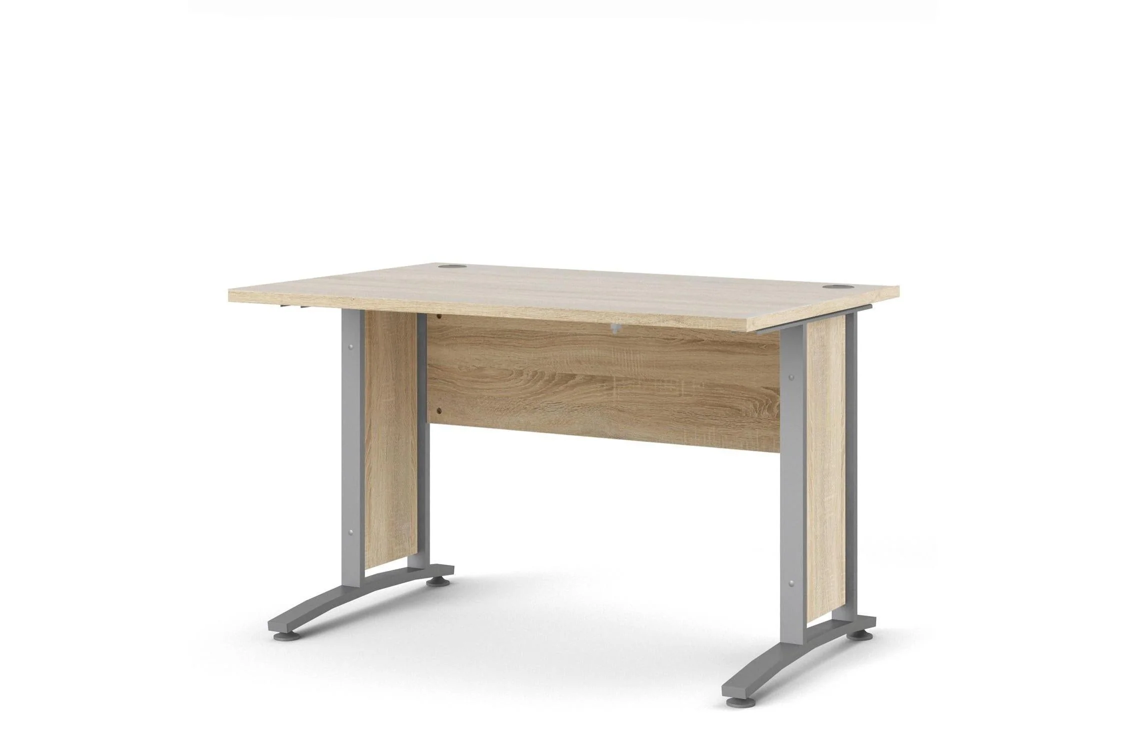 Prima Desk 120cm In Oak With Silver Grey Steel Legs - Image 2