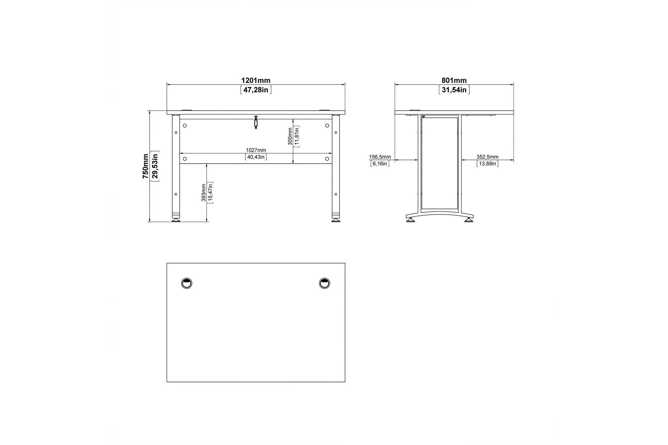 Prima Desk 120cm In White With Silver Grey Steel Legs - Image 12