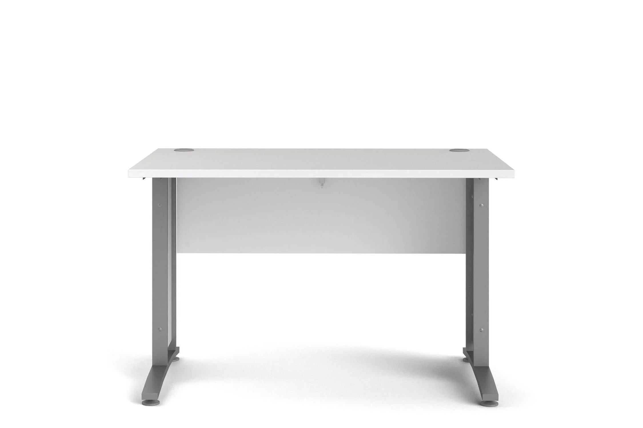 Prima Desk 120cm In White With Silver Grey Steel Legs - Image 2