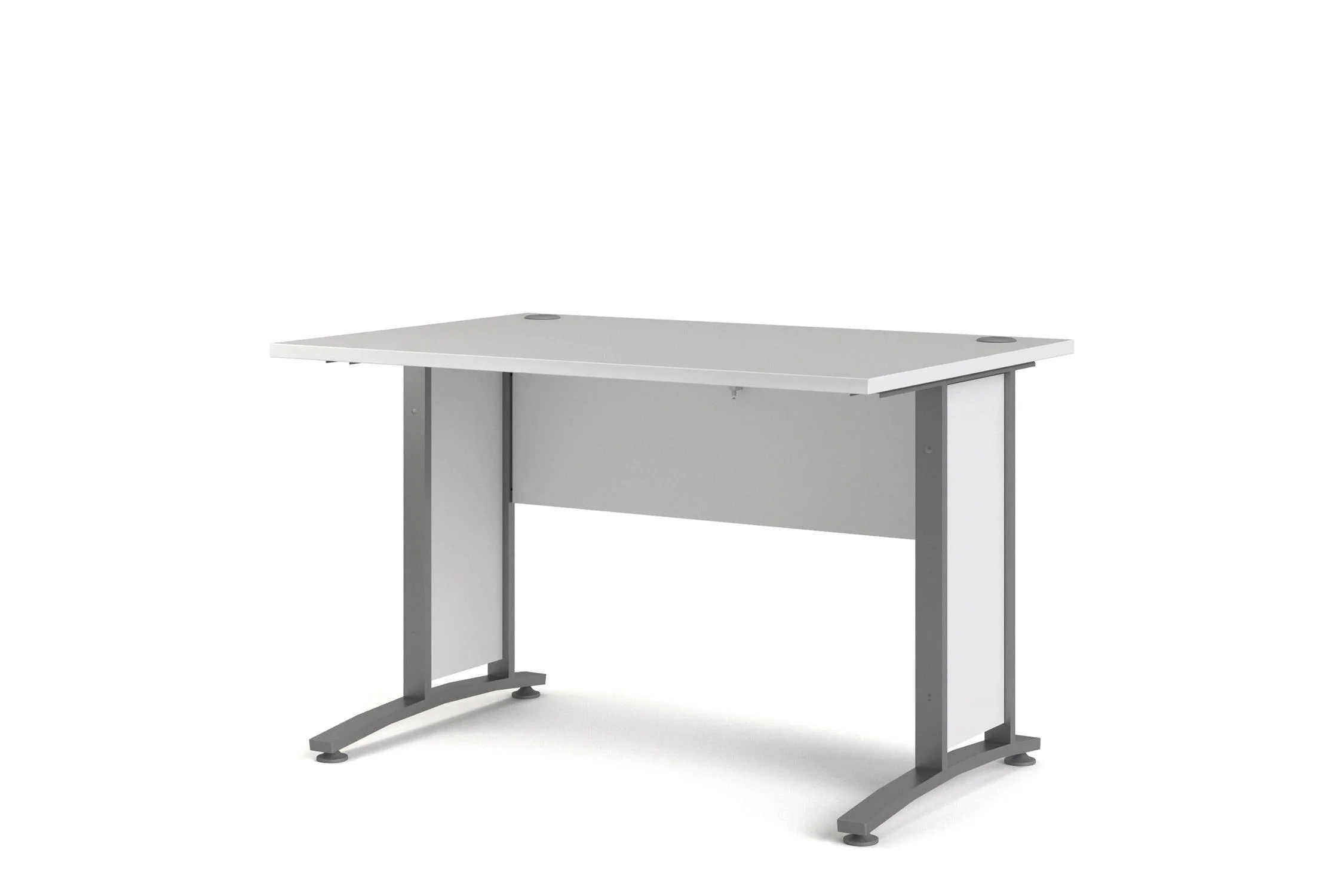 Prima Desk 120cm In White With Silver Grey Steel Legs - Image 3