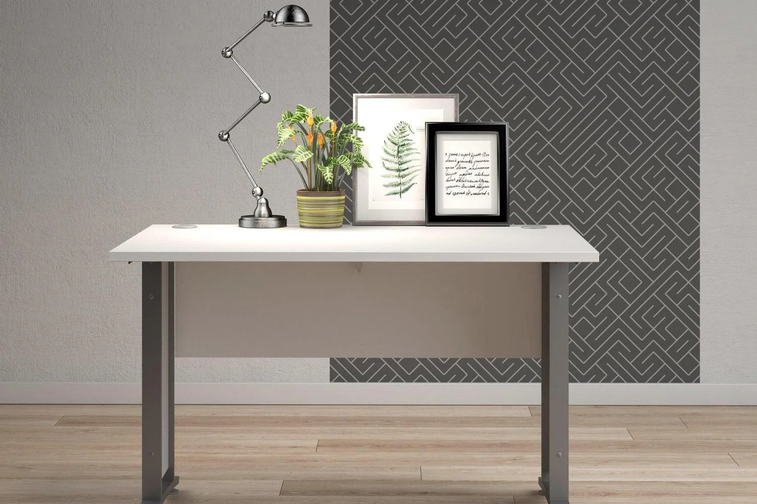 Prima Desk 120cm In White With Silver Grey Steel Legs - Image 7