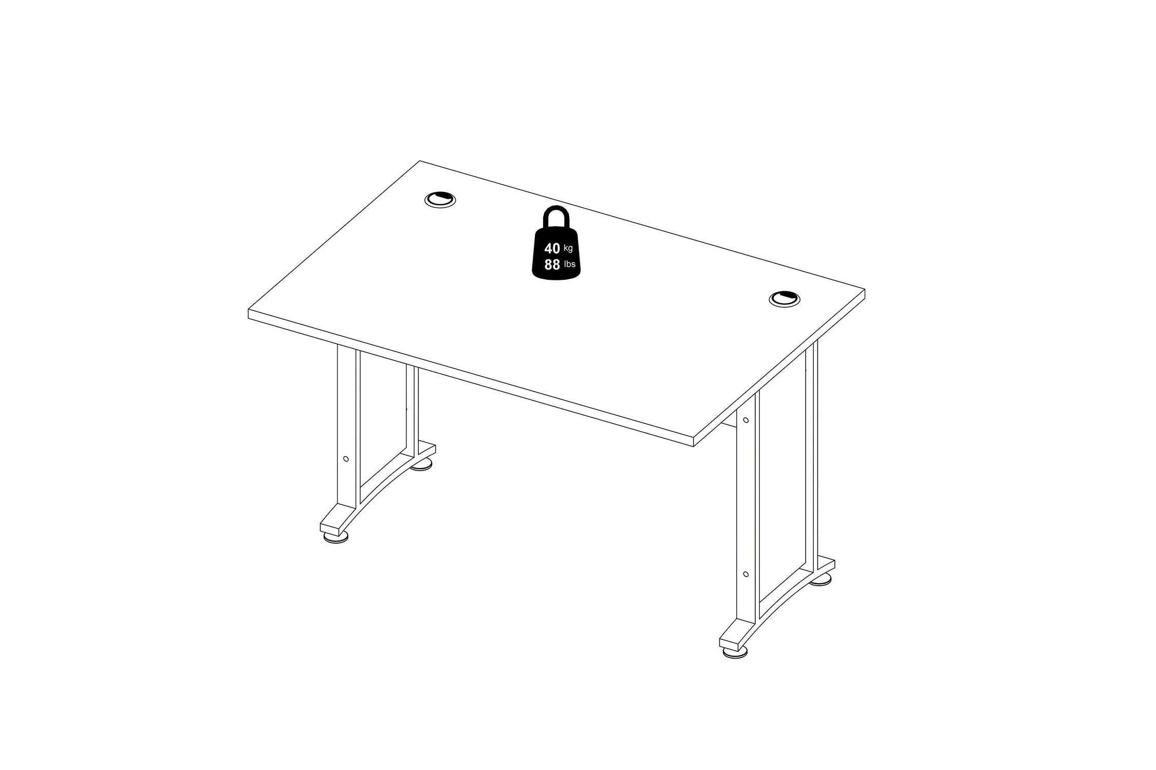 Prima Desk 120cm In White With White Legs - Image 9