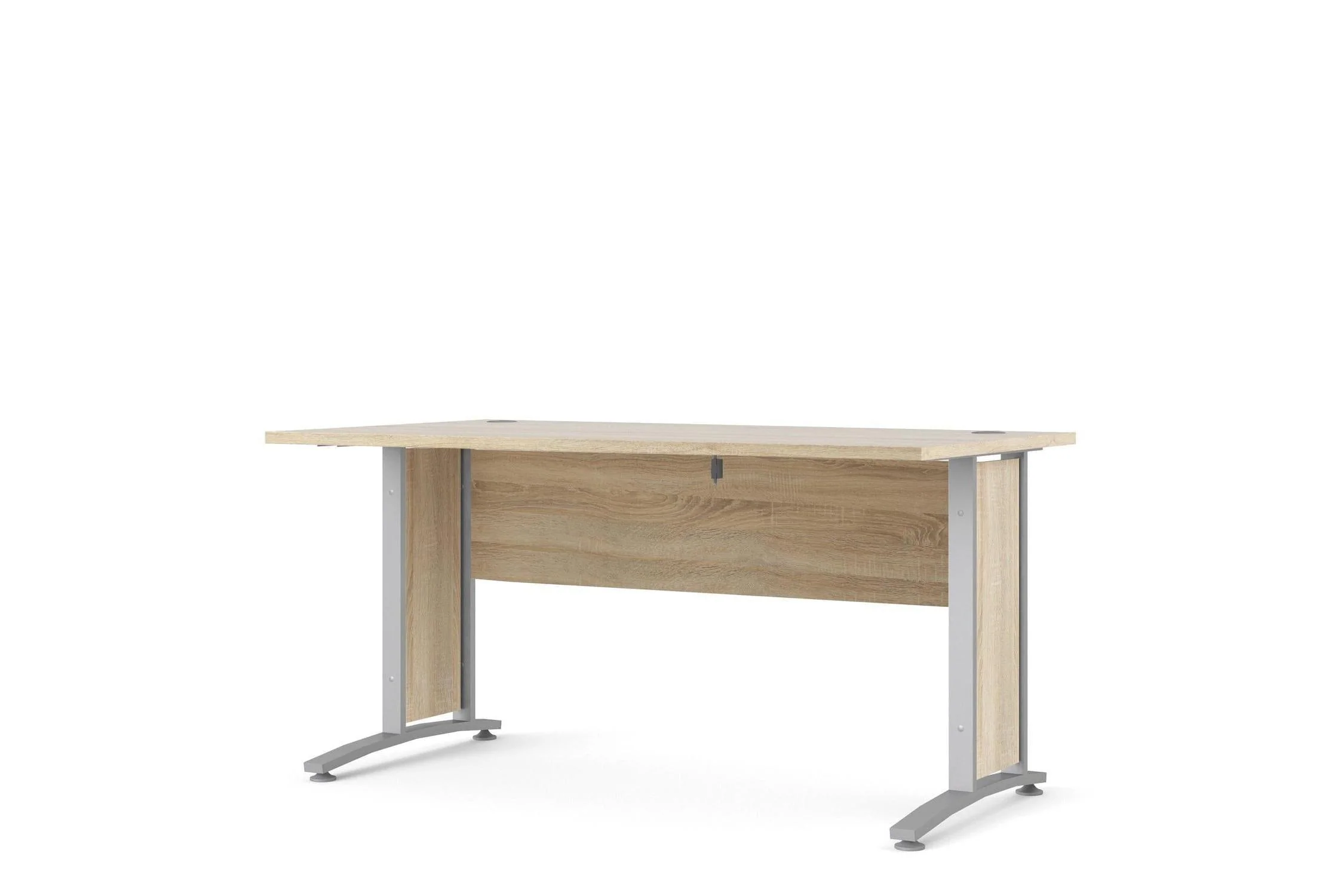 Prima Desk 150cm In Oak With Silver Grey Steel Legs - Image 2