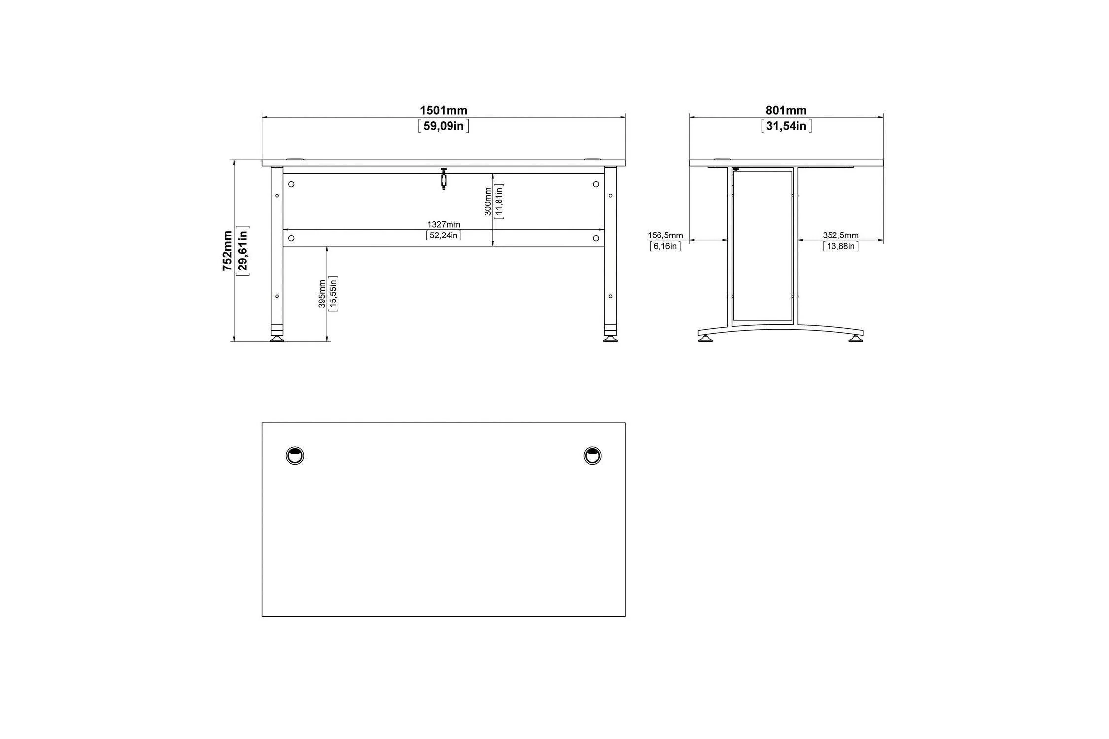Prima Desk 150cm In Oak With White Legs - Image 6