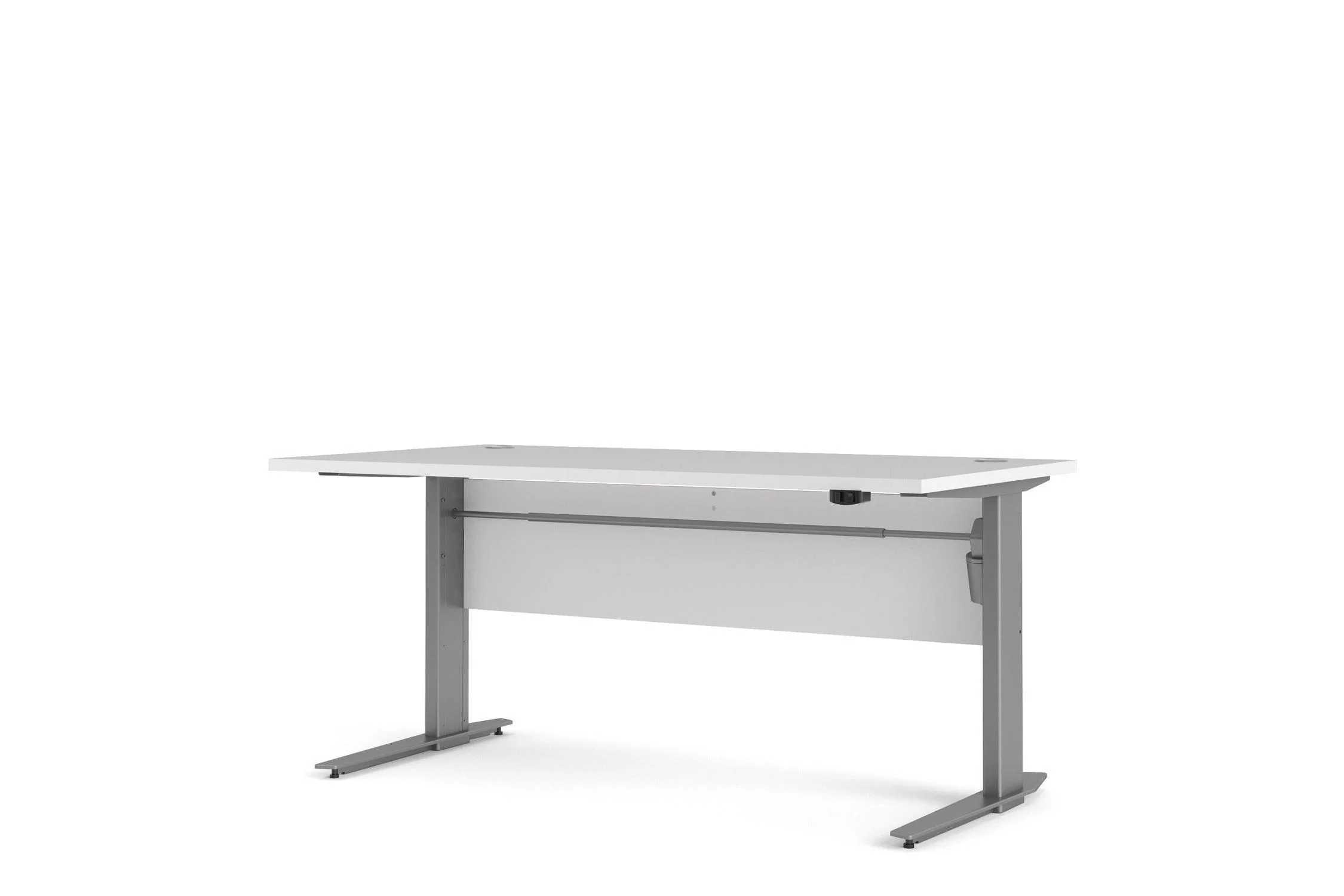 Prima Desk 150cm in White with Height Adjustable Electric Legs (Grey) - Image 3