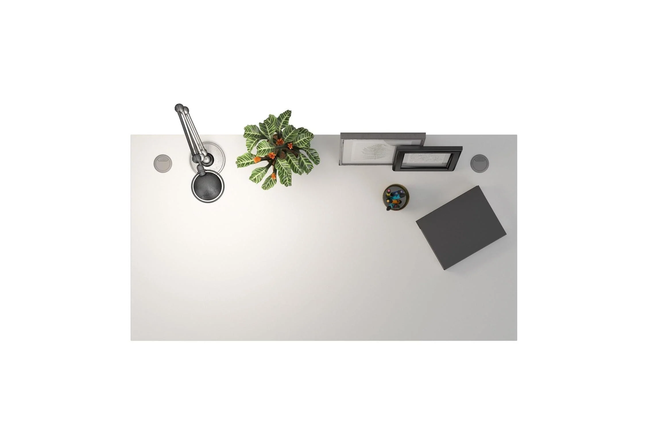 Prima Desk 150cm in White with Height Adjustable Electric Legs (Grey) - Image 4