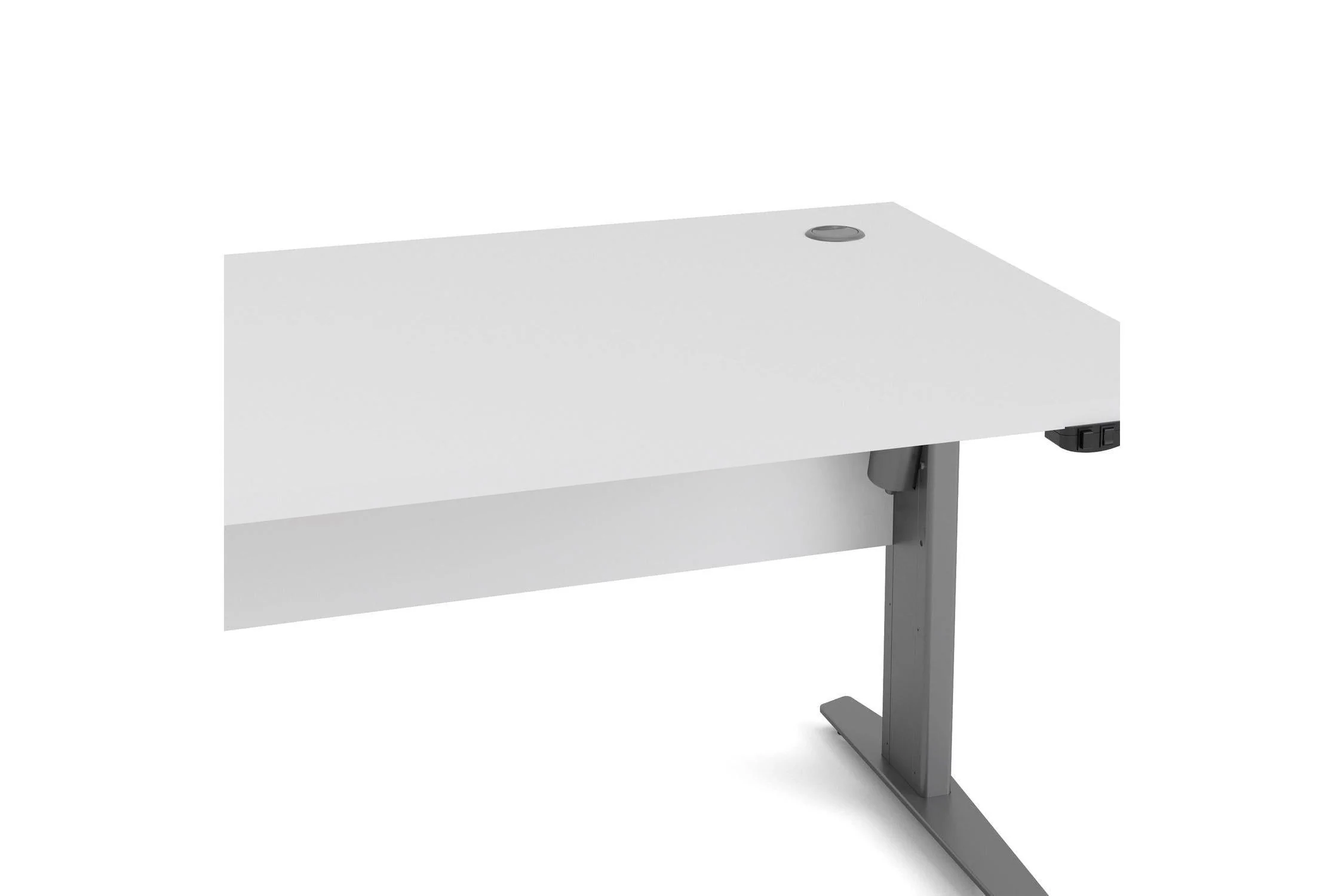 Prima Desk 150cm in White with Height Adjustable Electric Legs (Grey) - Image 7