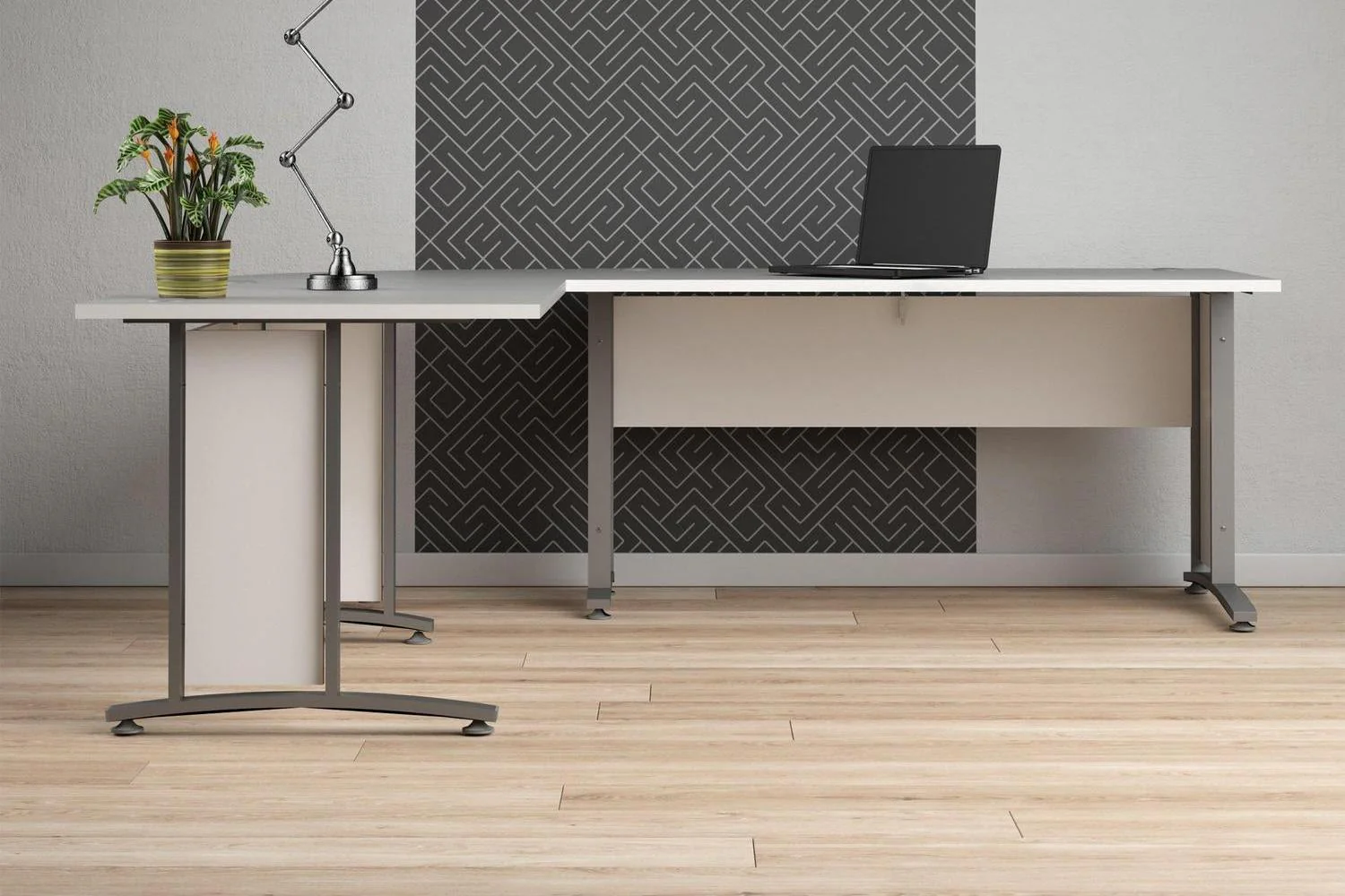 Prima Desk 150cm In White With Silver Grey Steel Legs - Image 5