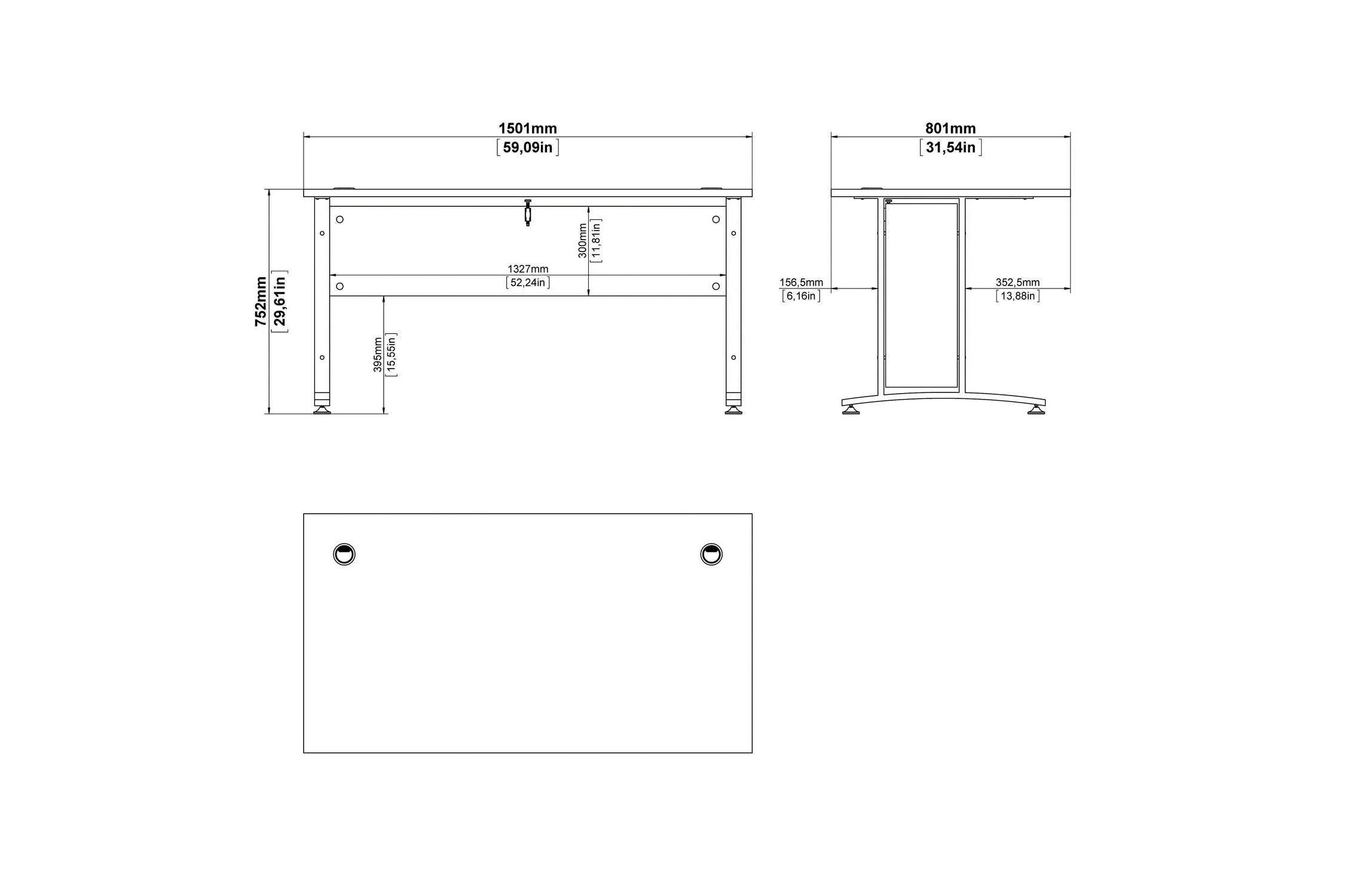 Prima Desk 150cm In White With White Legs - Image 5