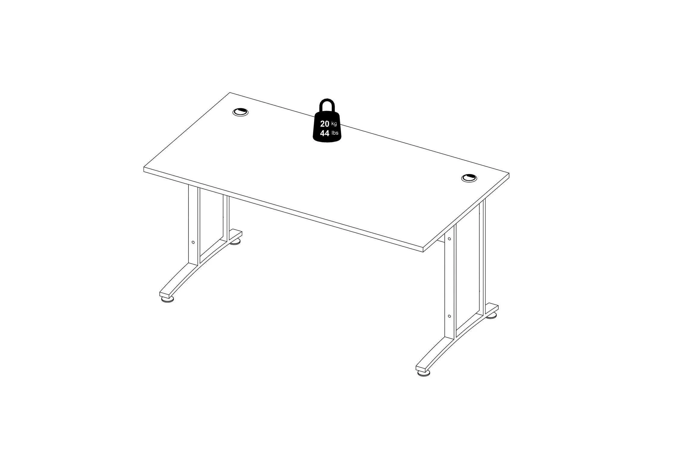 Prima Desk 150cm In White With White Legs - Image 6