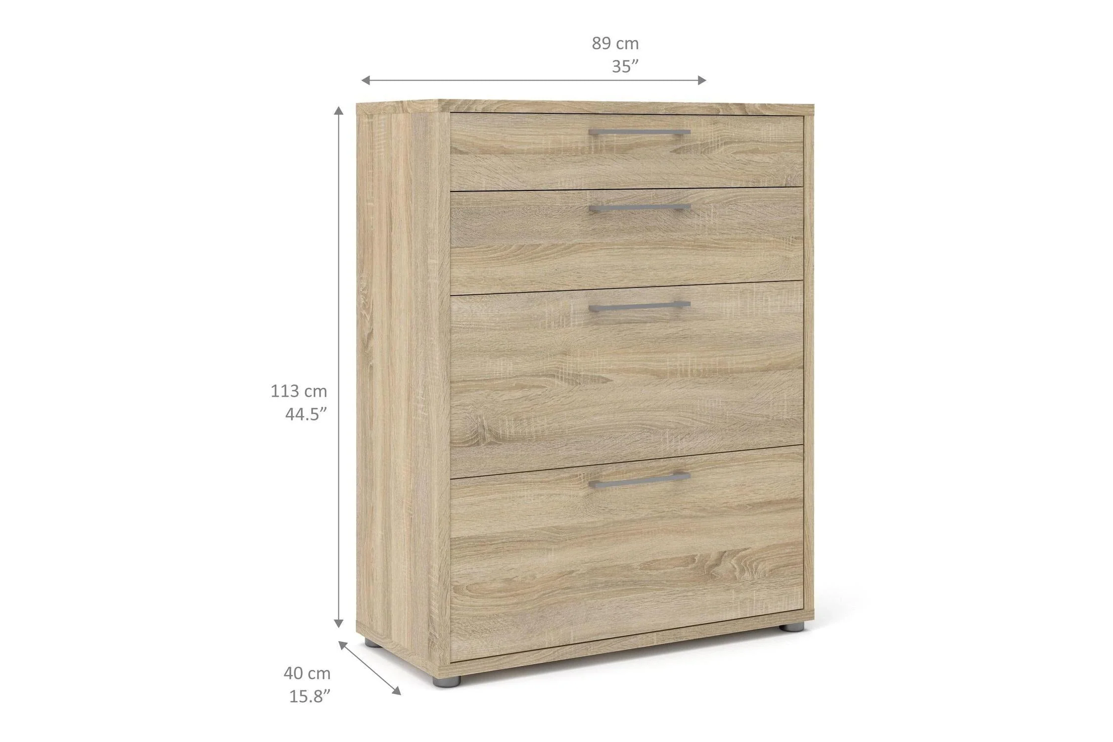 Prima Office Chest of 2 Drawers and 2 File Drawers in Oak - Image 10