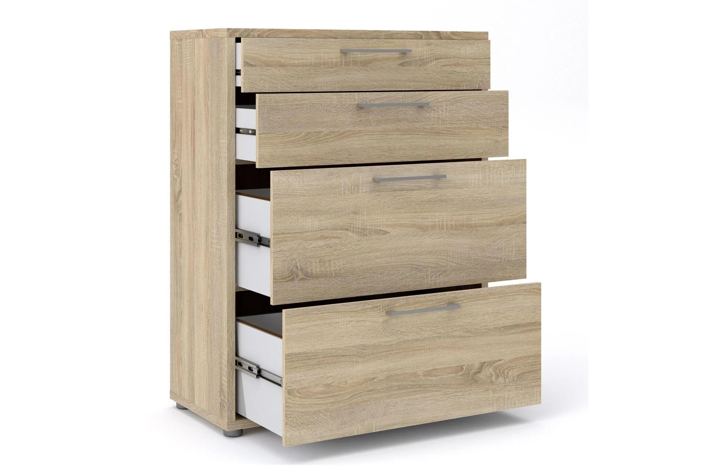 Prima Office Chest of 2 Drawers and 2 File Drawers in Oak - Image 4