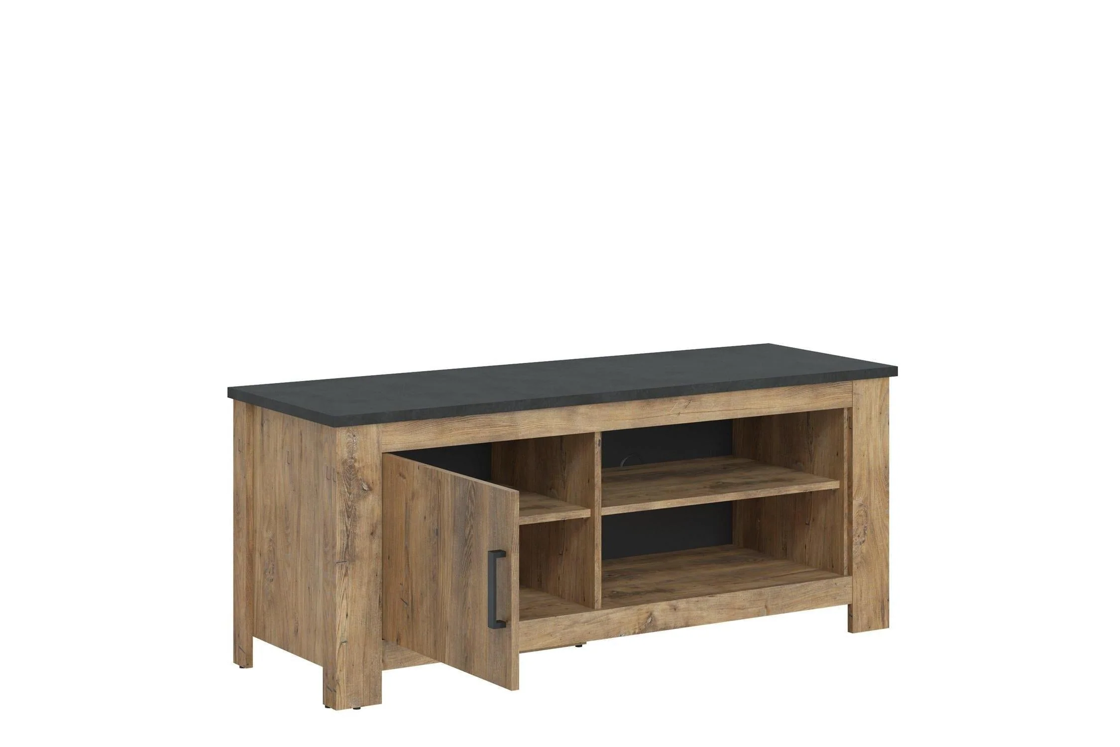Rapallo 1 Door 138 Cm Tv Cabinet In Chestnut And Matera Grey - Image 2
