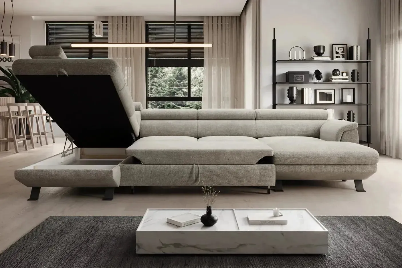 Raven Xl U Shape Corner Sofa Bed With Storage - Image 2