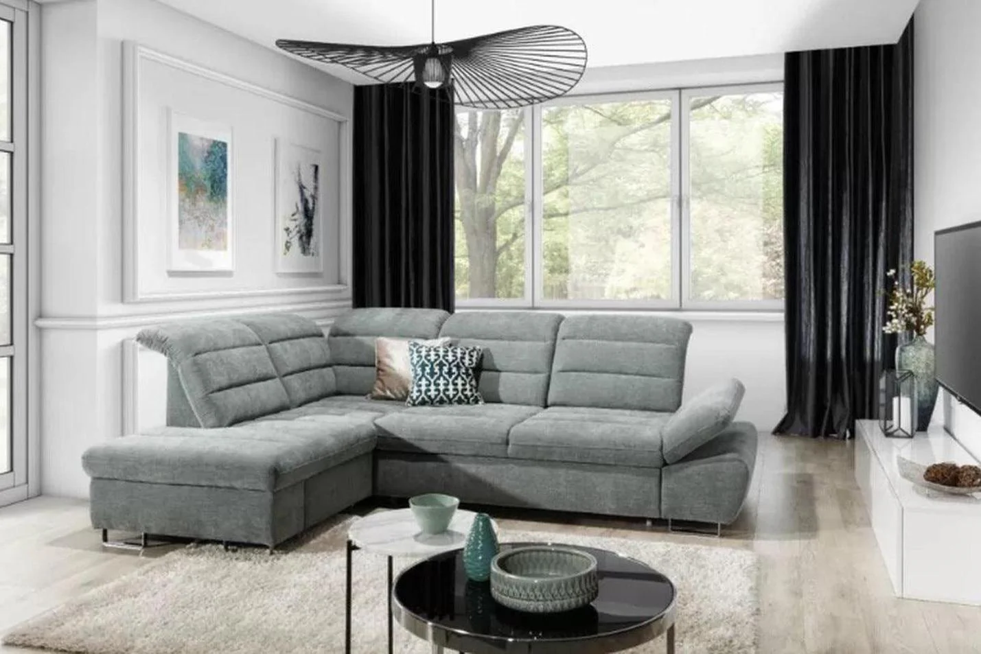 Roman II Corner Sofa Bed with Storage - Image 3